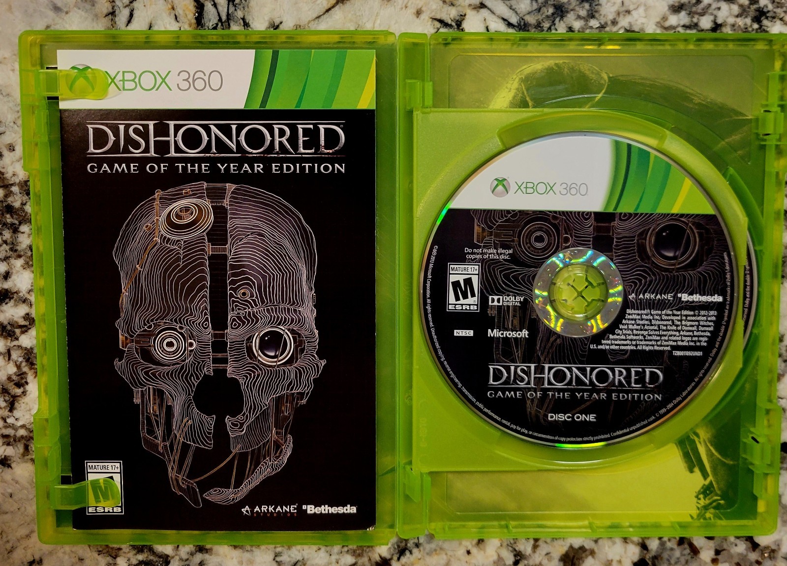 Dishonored-Game Of The Year Edition Microsoft Xbox 360/ CIB/ Manual/ No Poster