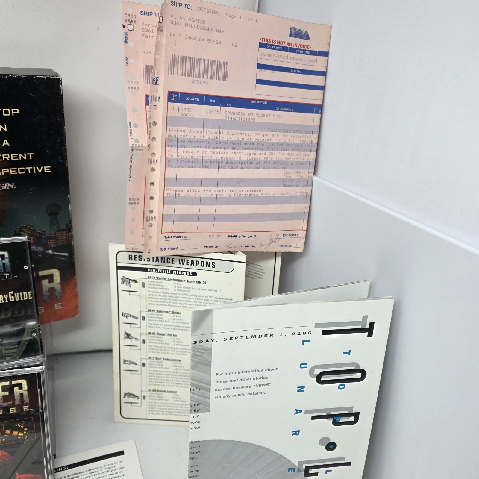 TIME CAPSULE Crusader No Remorse PC Big Box Complete CIB + No Regret Game LOT