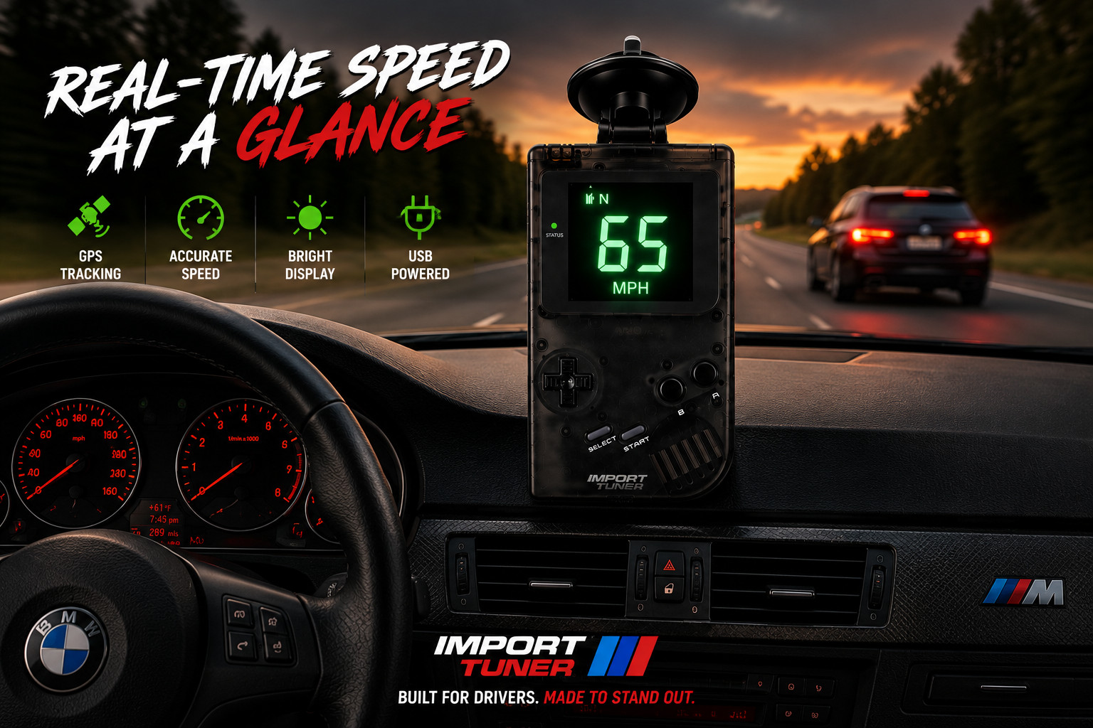 Custom Game Boy Speedometer – GPS-Tracked, USB-Powered | JDM TUNER MUST HAVE |