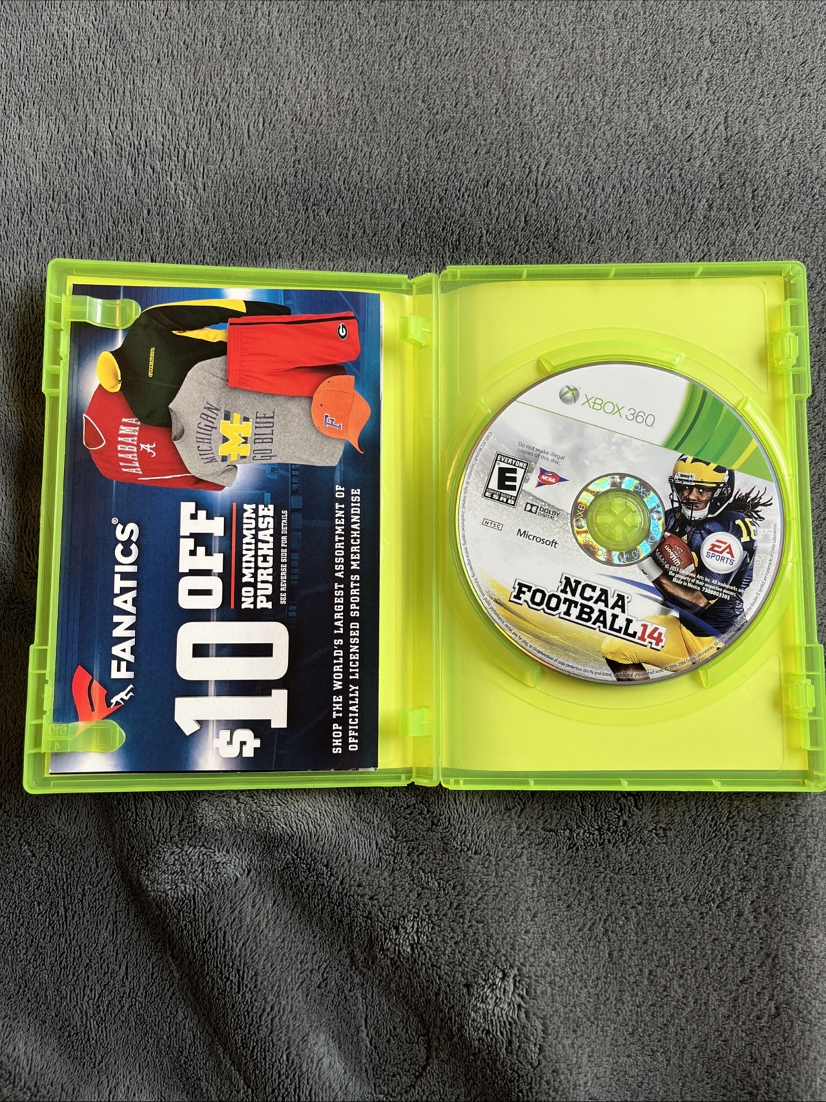 NCAA Football 14 Fanatics Bonus – CIB, Tested – (Microsoft Xbox 360, 2013)