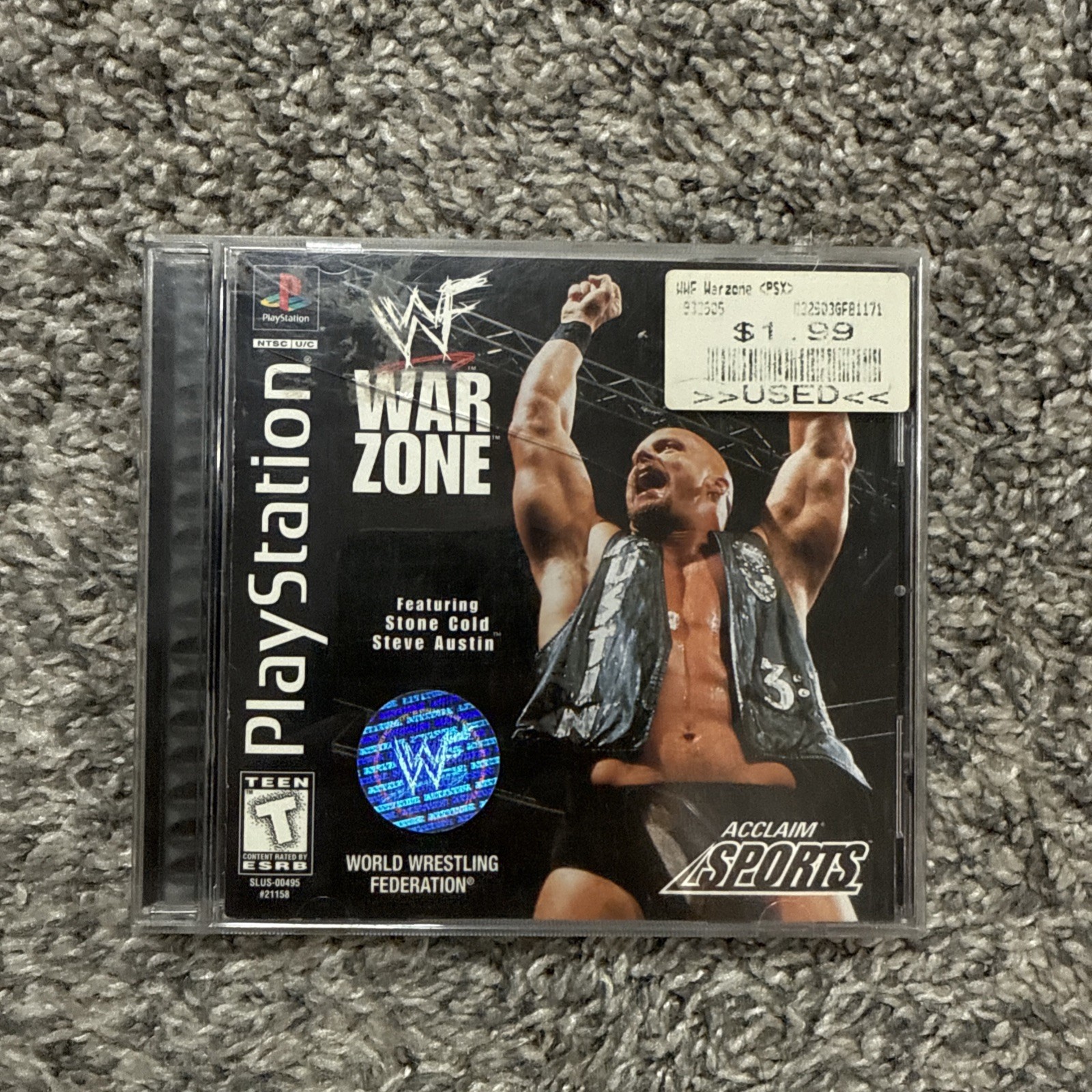 WWF War Zone Warzone (PlayStation 1 PS1) Black Label CIB COMPLETE & TESTED
