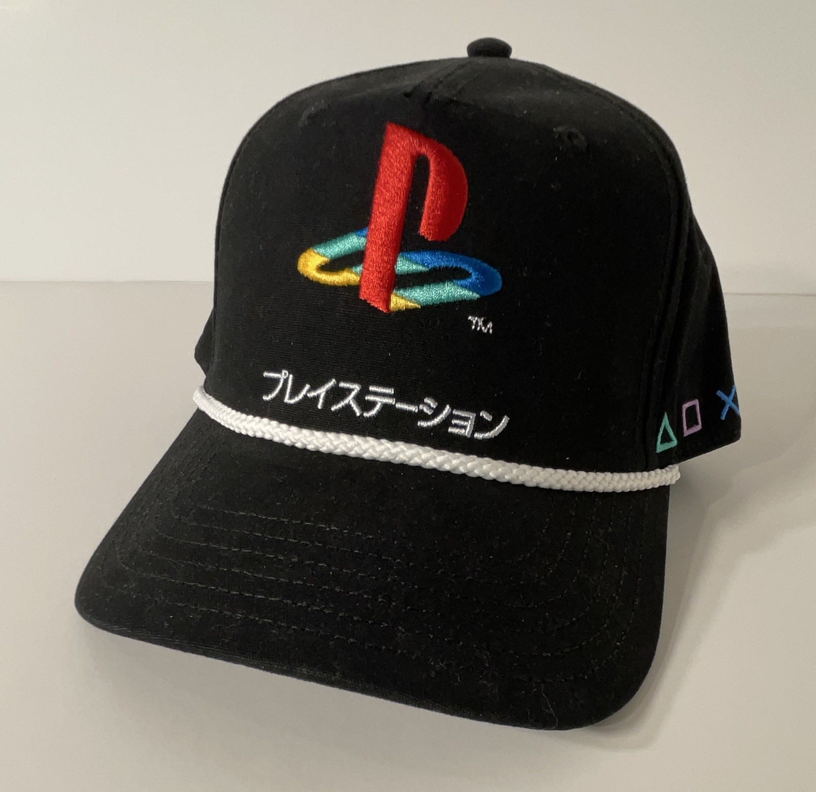 PlayStation Logo Adjustable Black Hat Cap Snapback One Size Fits Most