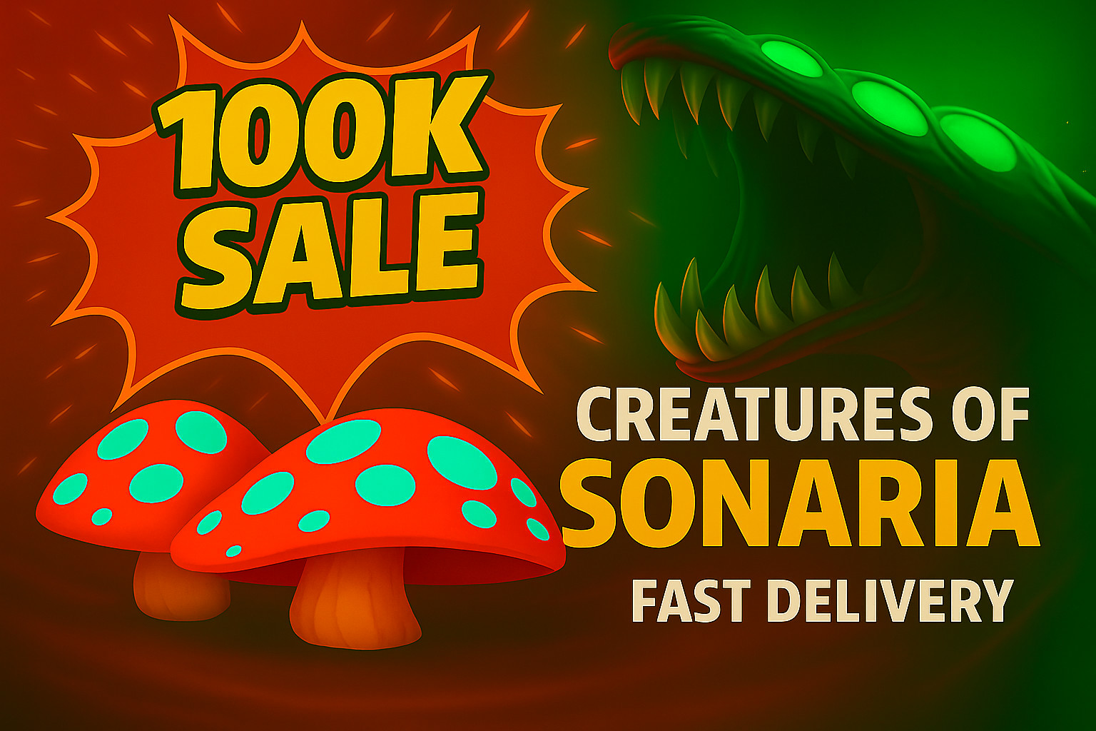 🍄 100K Mushrooms / Mushs 🍄 | Creatures of Sonaria | ROBLOX | Best Price!