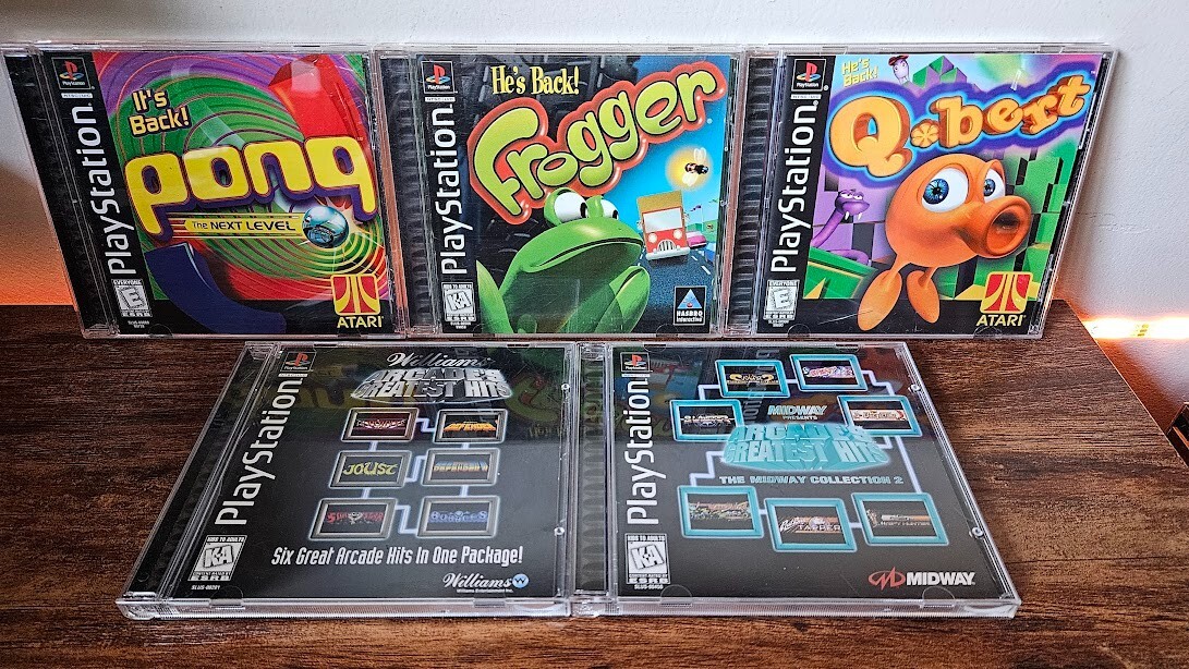 Playstation Arcade Game Lot – CIB Complete Atari Midway Bally Frogger Pong Qbert