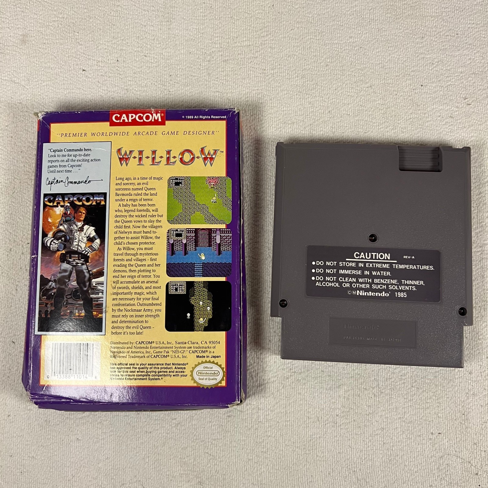 Willow (Nintendo Entertainment System, 1989) Box and Game