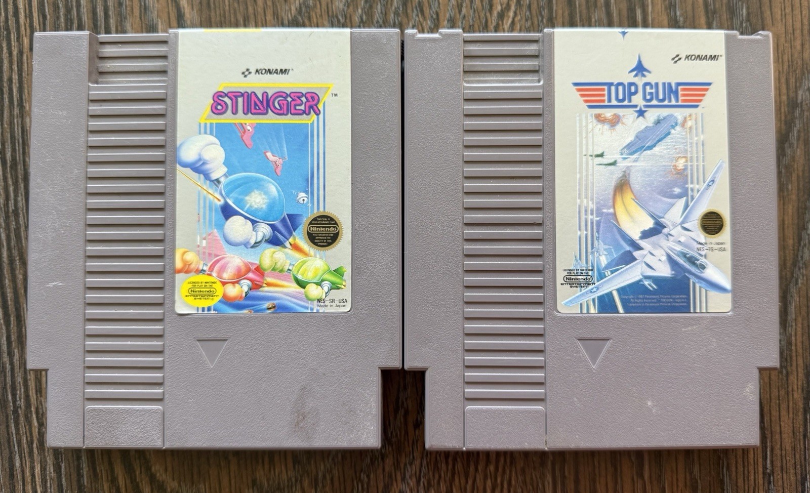 Nintendo NES Konami Lot of 2! Stinger & Top Gun CARTS ONLY Combine Shipping 📫
