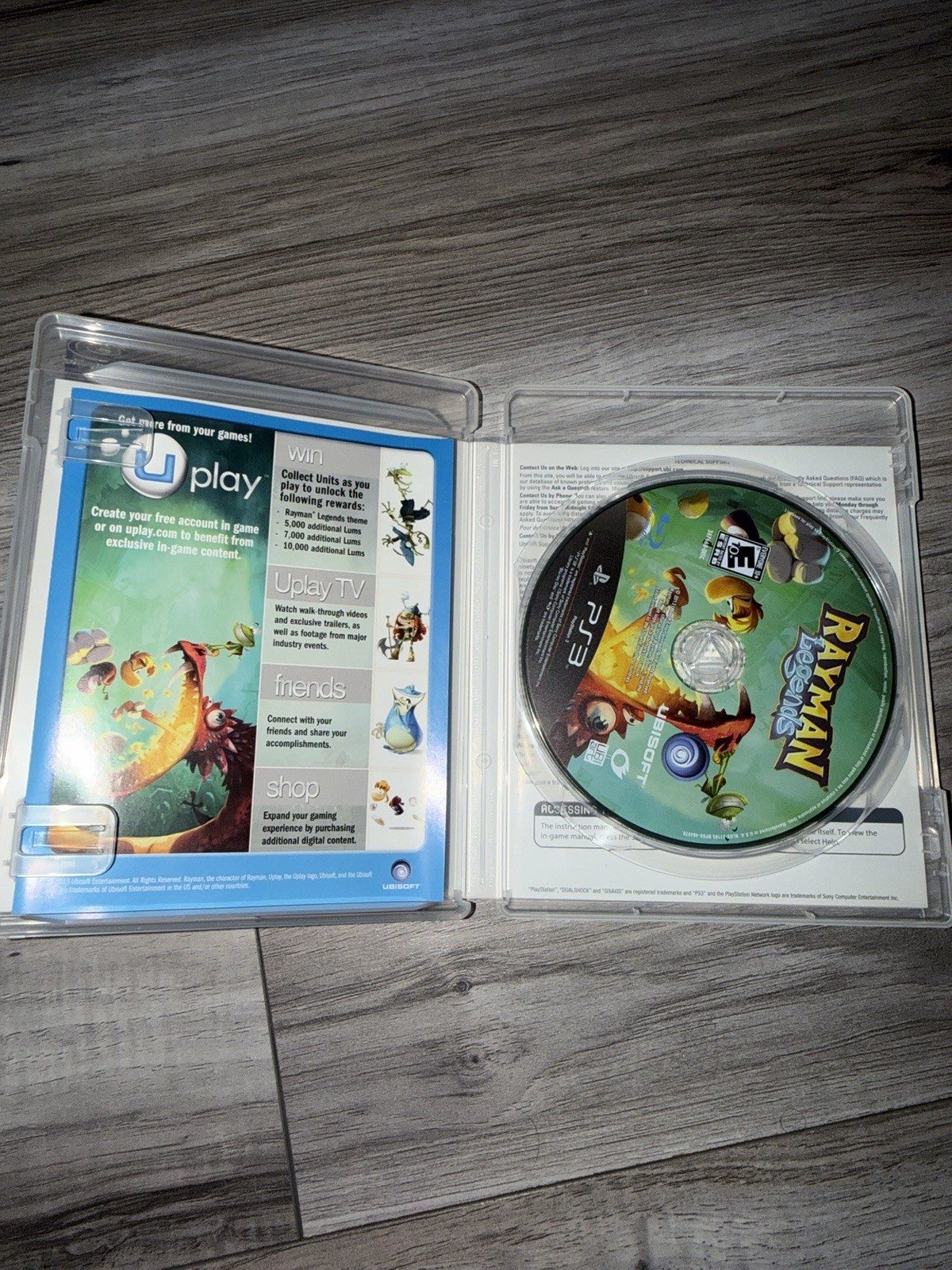 Ubisoft Rayman Legends Sony PlayStation 3 Game 2013 NTSC-U/C E10+ Manual