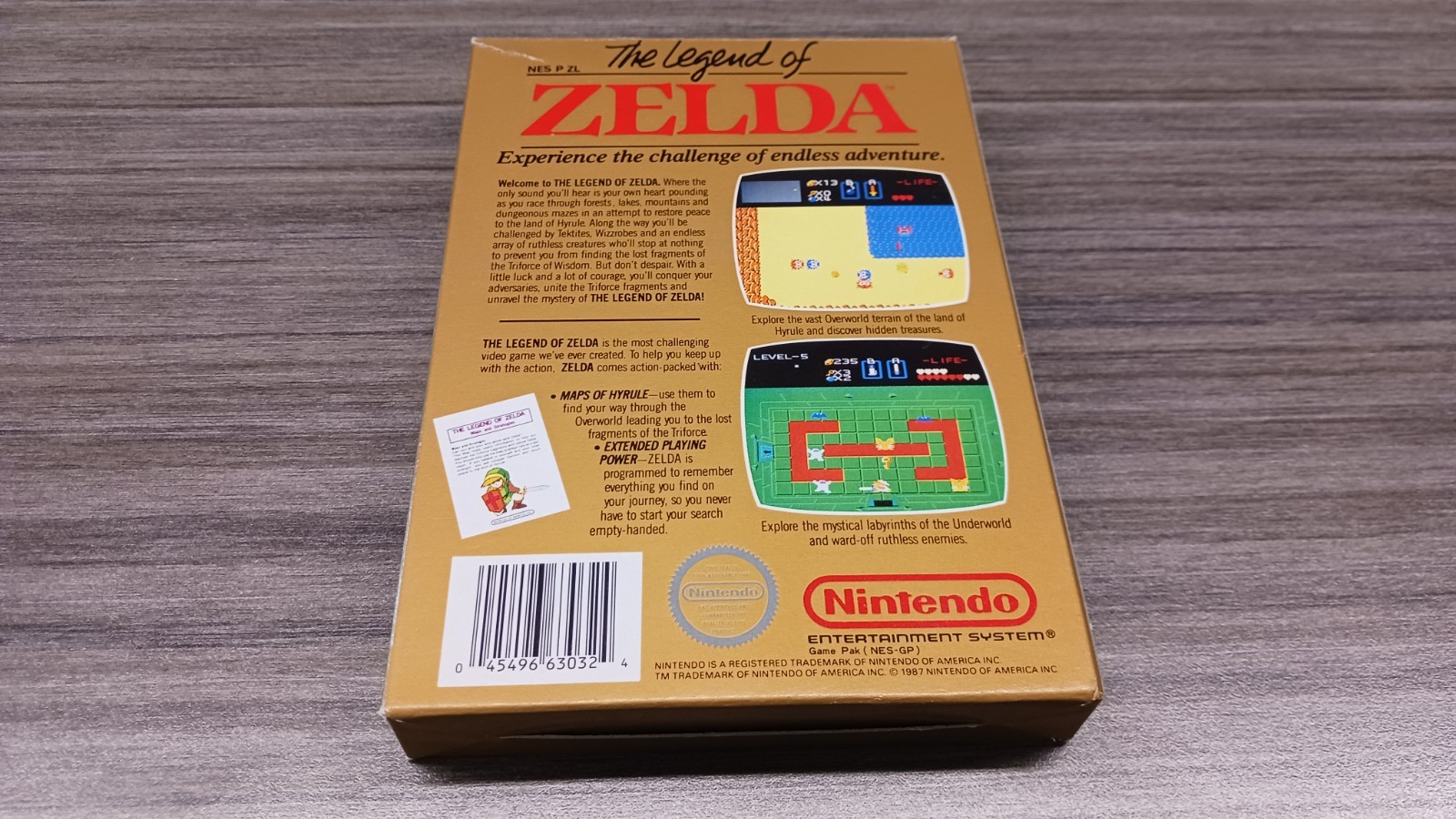 Legend of Zelda NES Gold Cart Game + Box + Manual