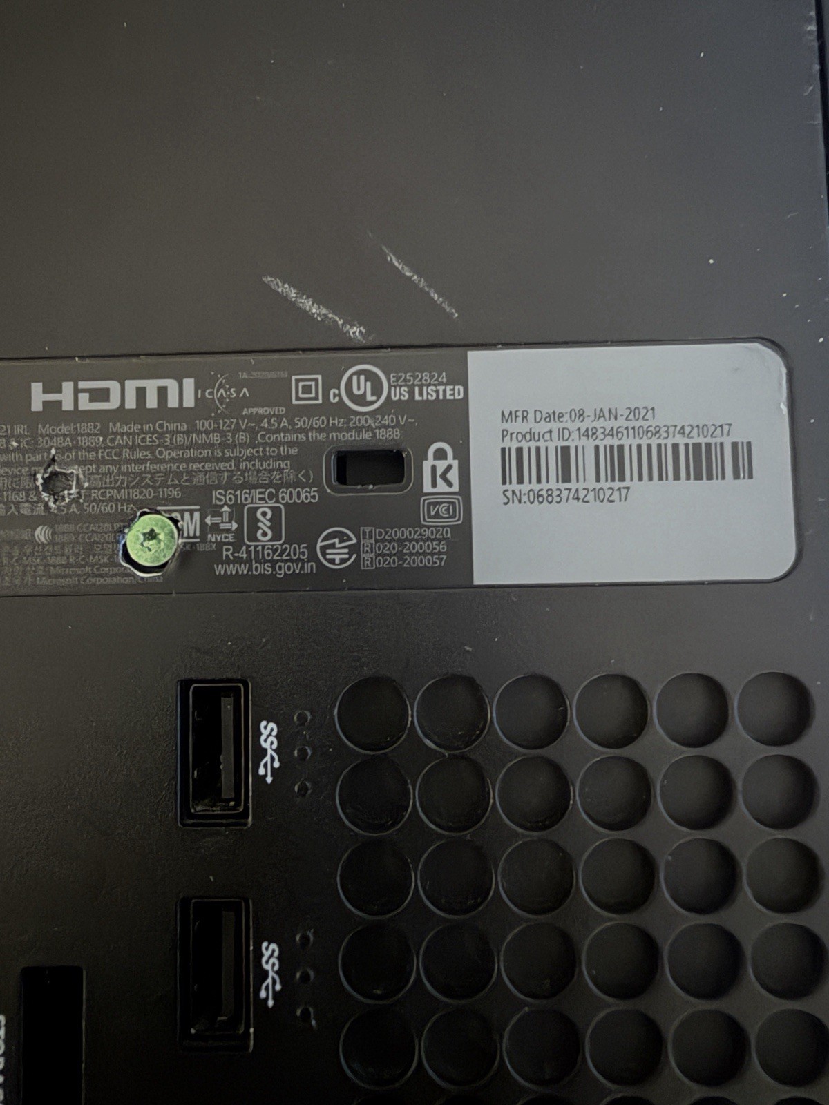Microsoft Xbox Series X 1TB SSD Home Console – Black Model 1882 PARTS OR REPAIR