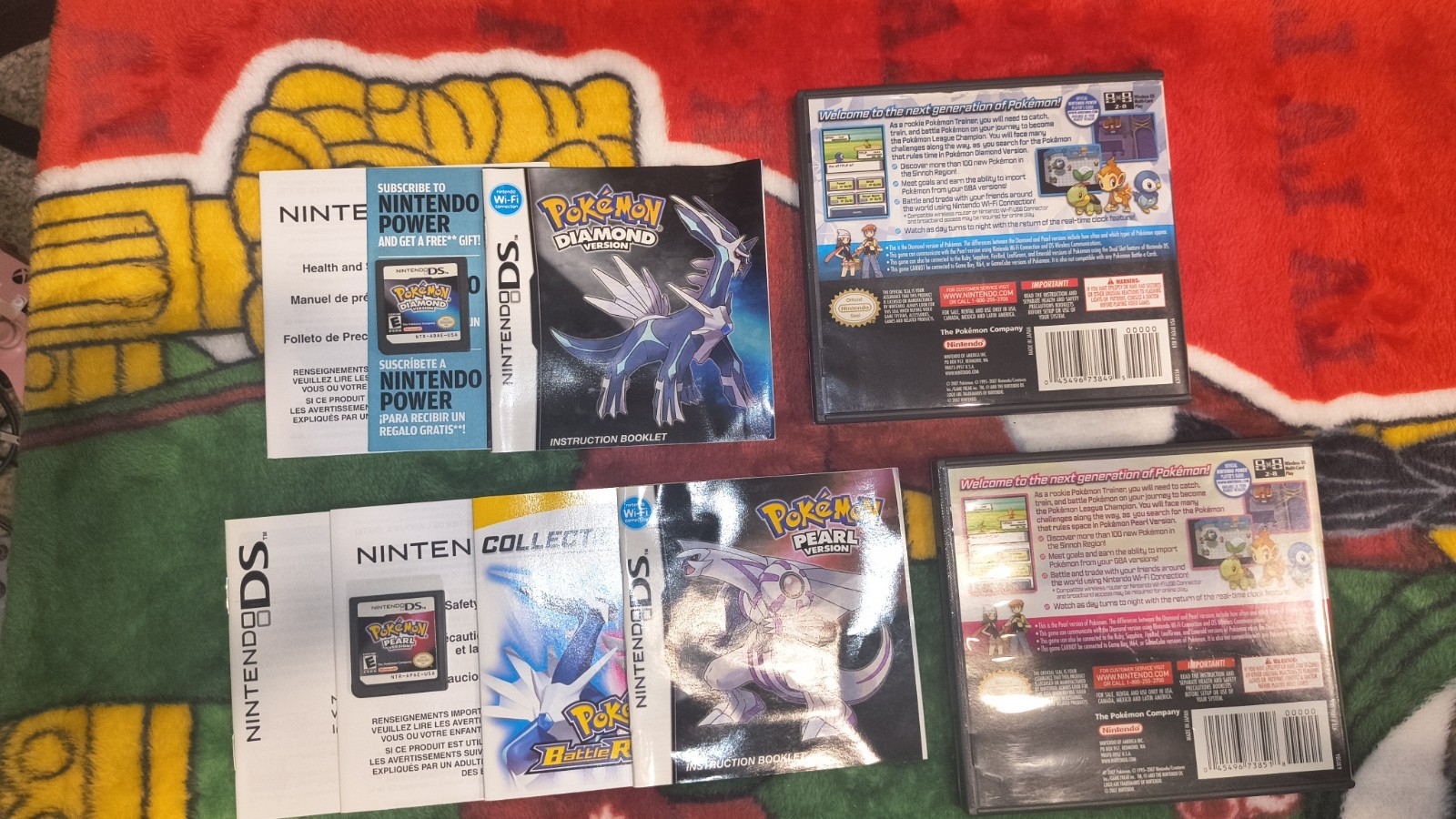 Pokemon Diamond Version + Pokemon Pearl Version Nintendo DS CIB Great Condition!