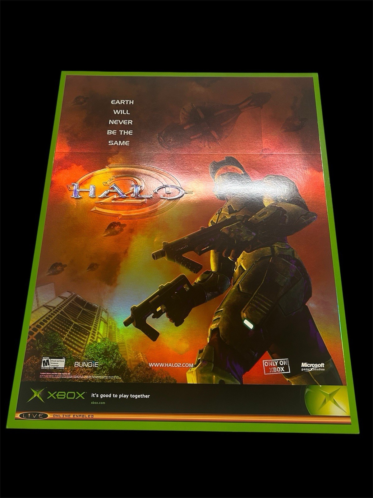 Halo 2 XBOX Promo Poster 22″x28″ Store Display 2004 Rare Holy Grail!