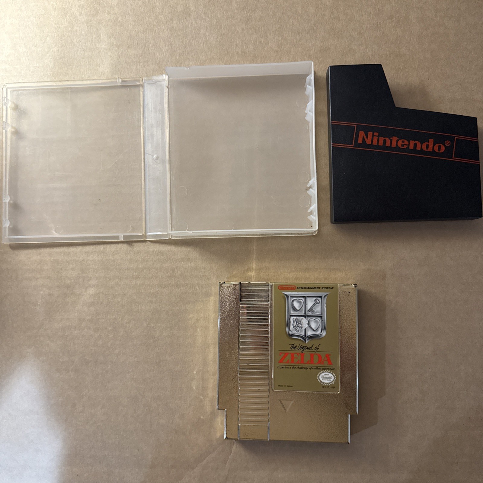 NES The Legend Of Zelda Gold Cartridge 1987, W/Sleeve and Rental Box