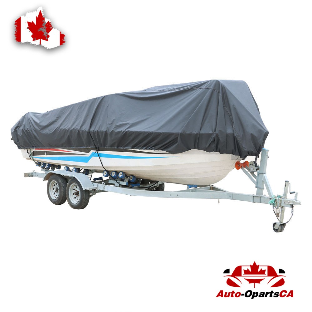 210D 14-16 Ft Boat Cover Heavy Duty Trailerable Waterproof 90″ Grey