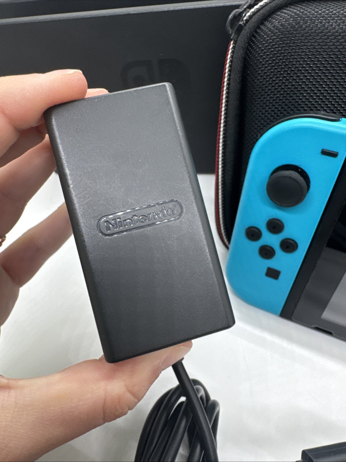 Nintendo Switch Console Neon Blue/Red Joy-Con Bundle w/ Dock NO HDMI
