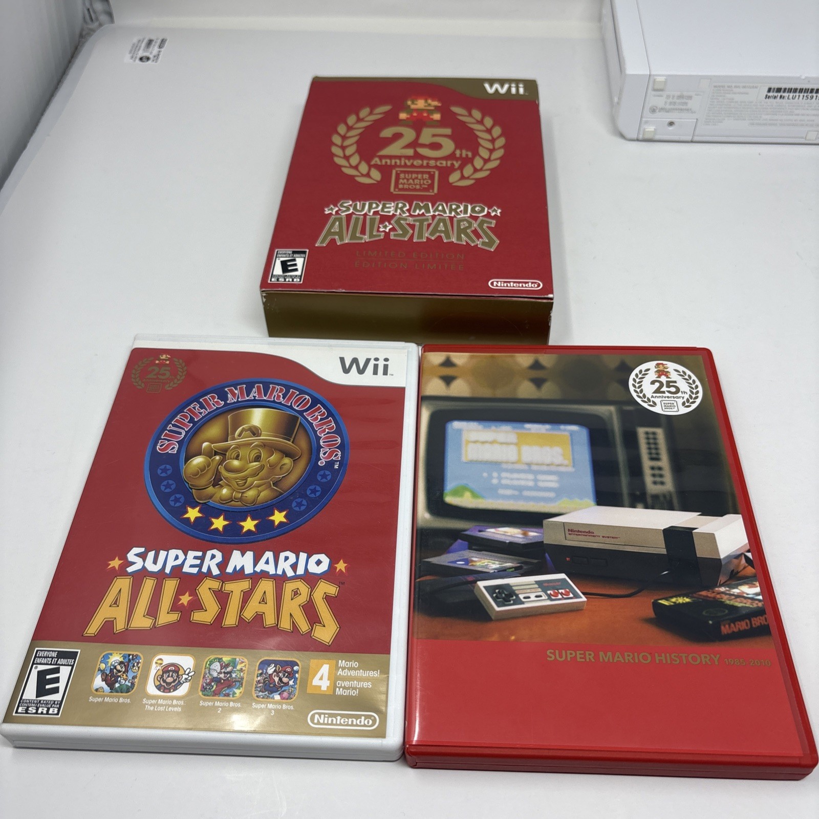 Nintendo Wii Console Bundle w/ 2 Remotes – 2 Nunchuks – Wii Sports – Mario