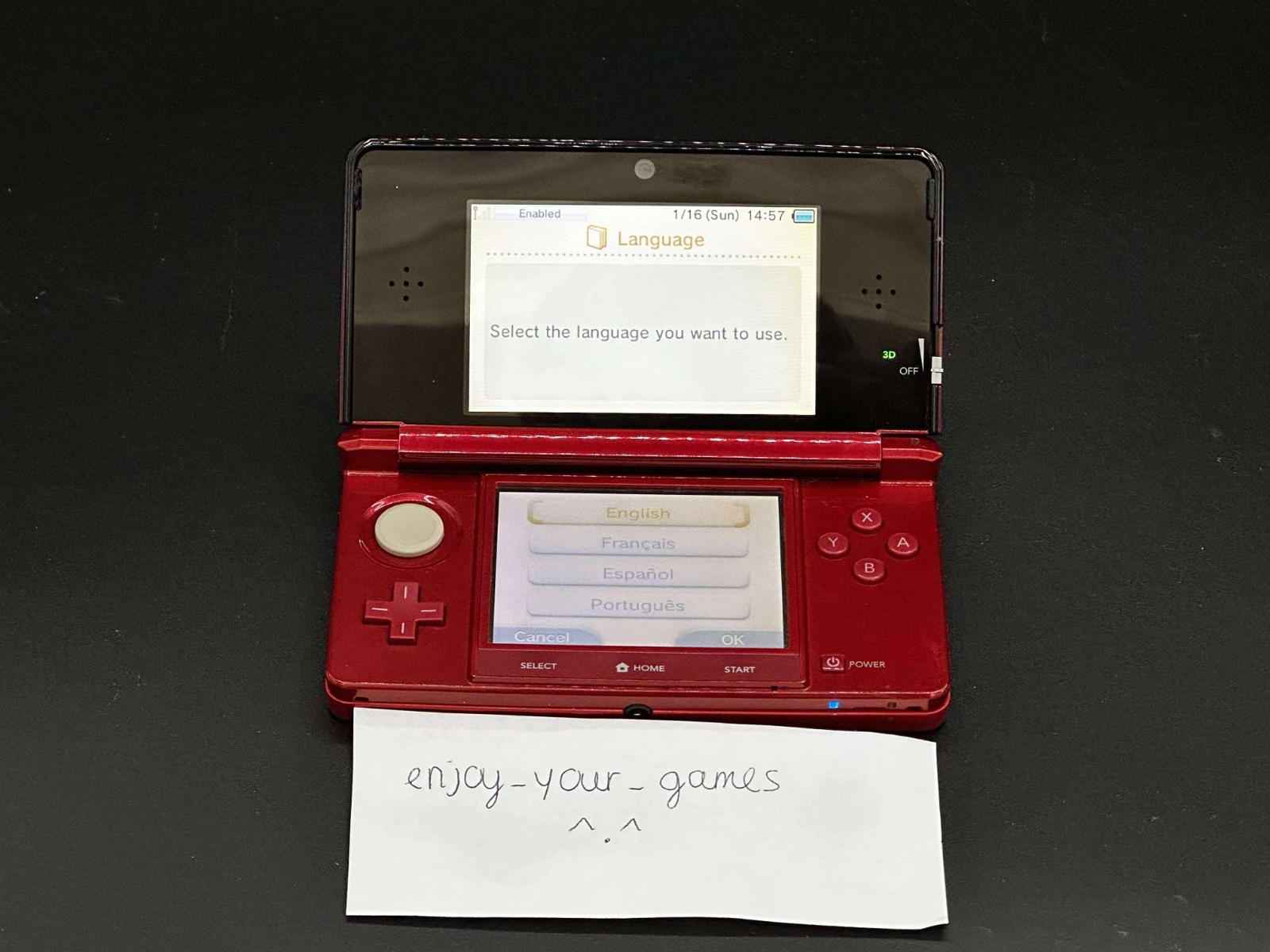 Nintendo 3DS Red Model | English | Charger | US Seller – SHIP IN 1-DAY