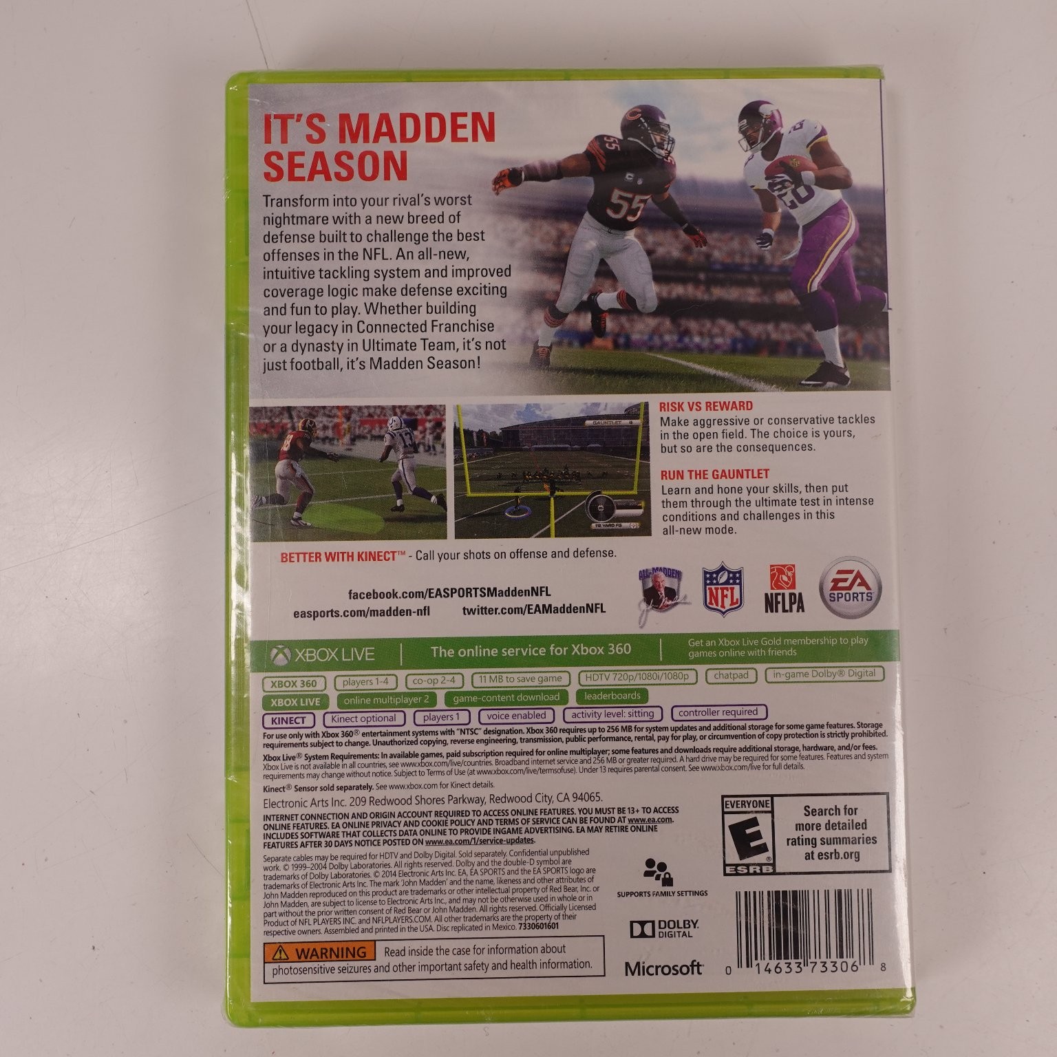 Madden NFL 15 Xbox 360 Video Game Better with Kinect Multiplayer New