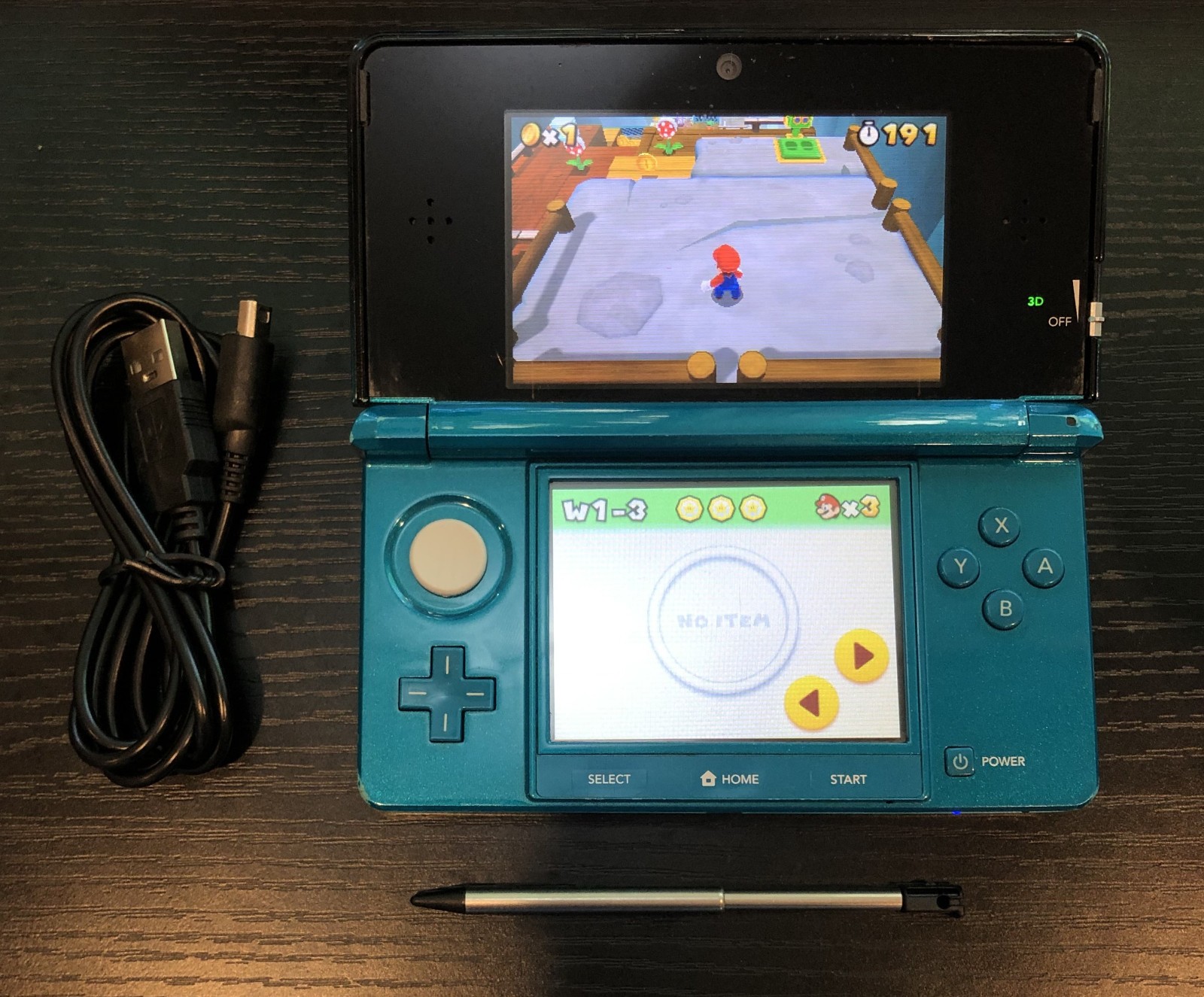Nintendo 3DS Aqua Blue CTR-001 Handheld Console Fully Tested