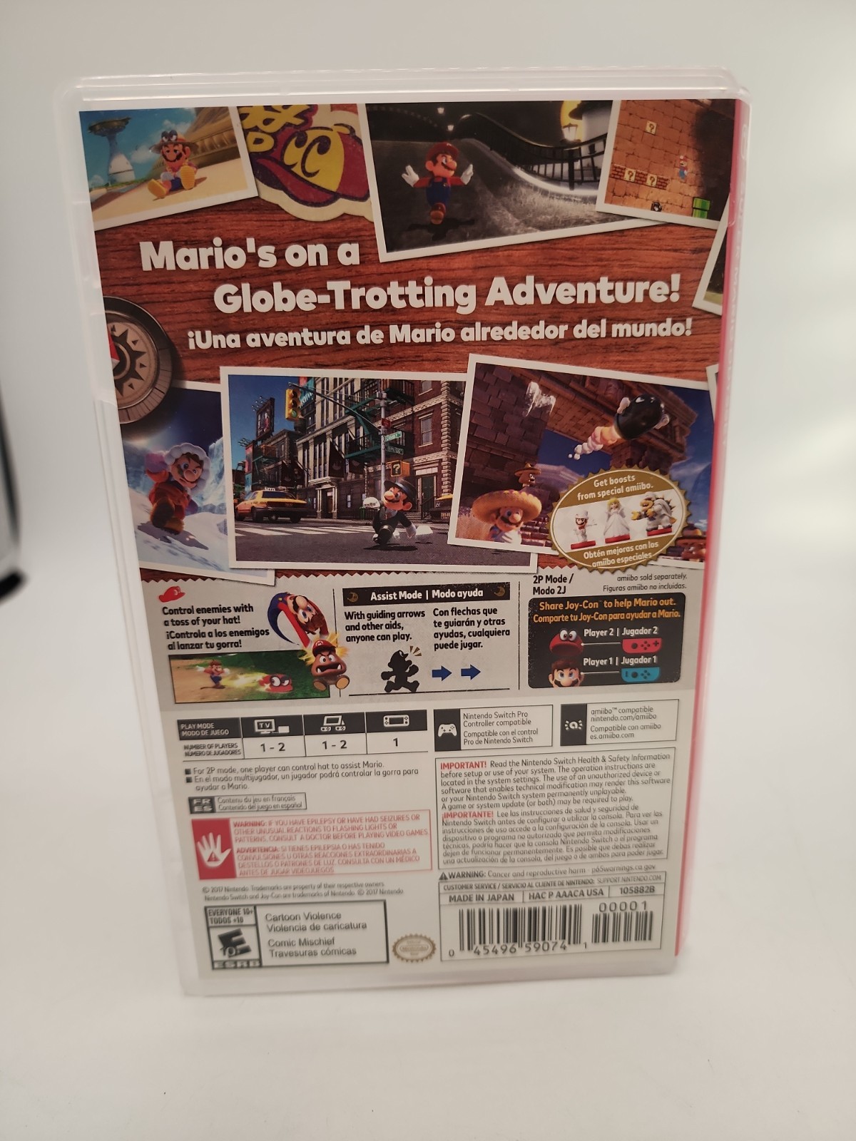 Nintendo Switch Super Mario Odyssey Video Game Cartridge – Case – Used. Nice