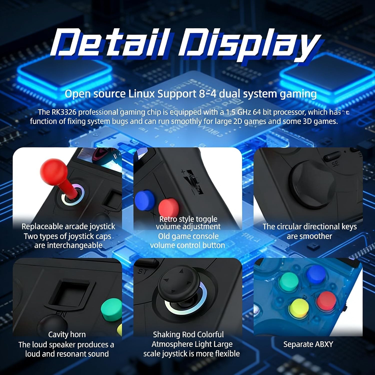 DC40V Handheld Game Console RK3326 4.0 Inch Gaming Console with Preloaded 20000+