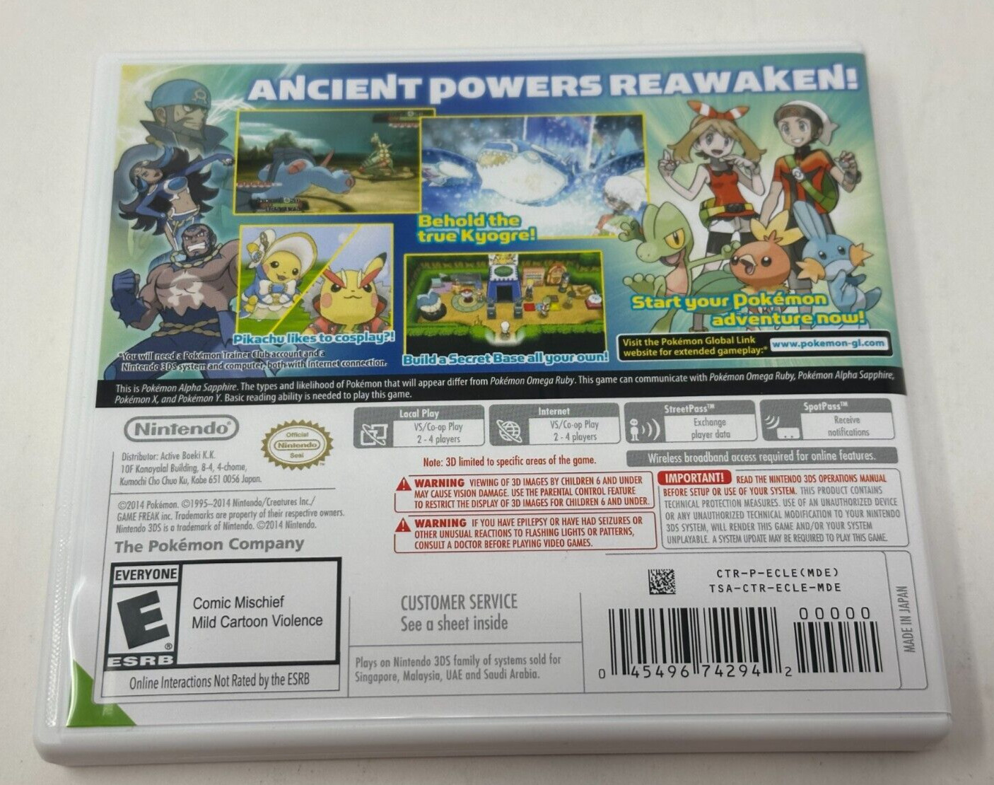 Case and Manual Only NO GAME Pokemon Alpha Sapphire World Edition 3DS Authentic