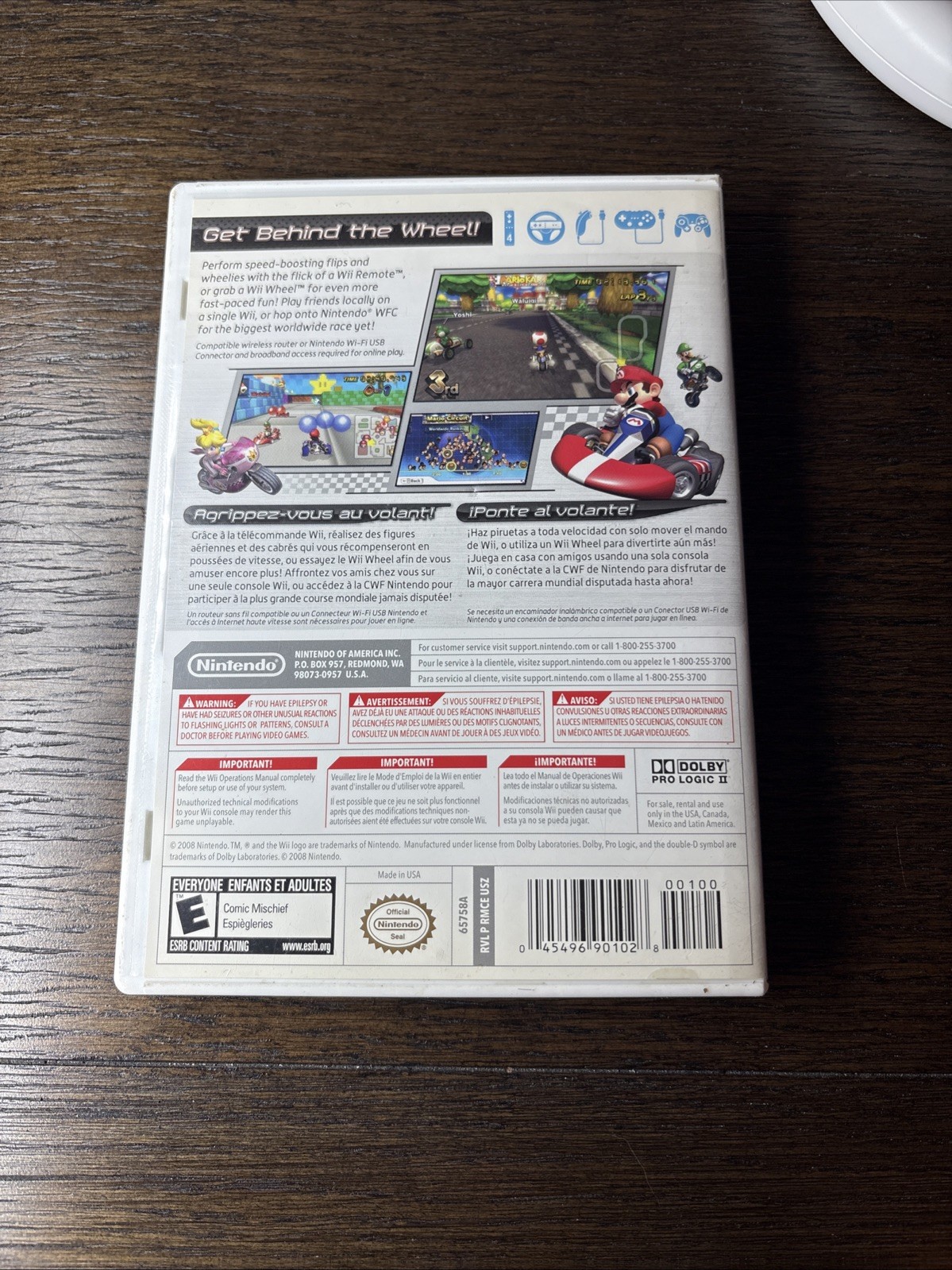 Mario Kart Wii (Nintendo Wii, 2008) CIB + Plastic Racing Wheel BUNDLE Tested H