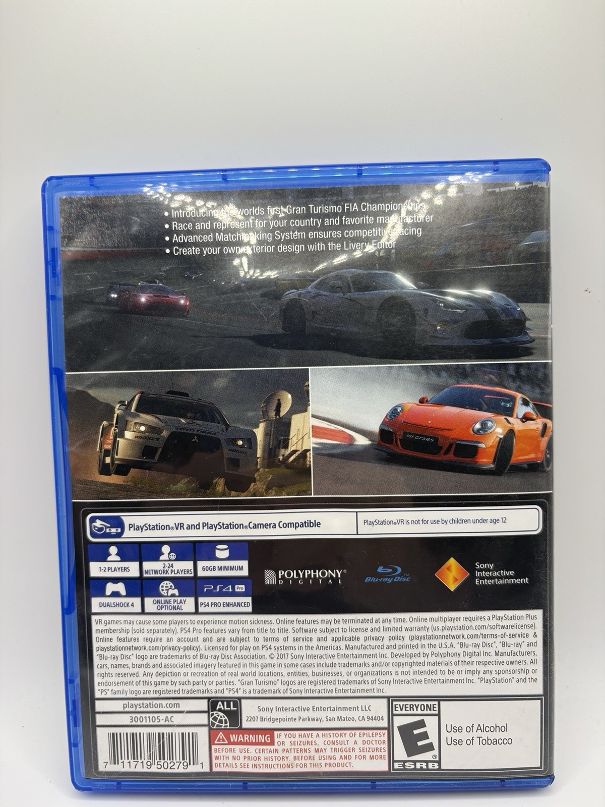 Gran Turismo Sport VR – PlayStation 4 Sony (PS4) CIB TESTED