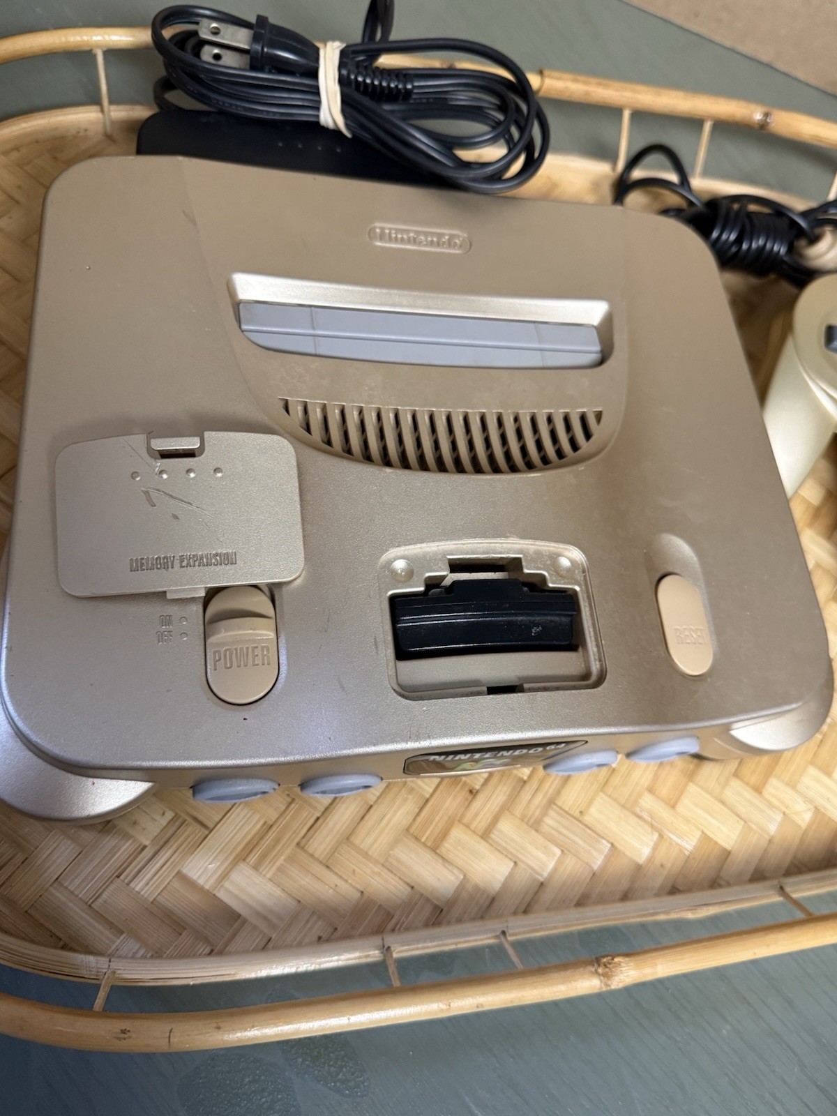 Nintendo 64 Console Controller & Power Cord Gold Japan Tested Region Free