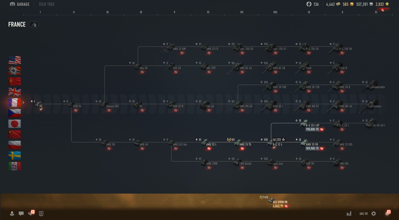 World of Tanks NA Concept 1 B,Schwertwal , EBR 75 FL 10, Tier 11s premiums and m