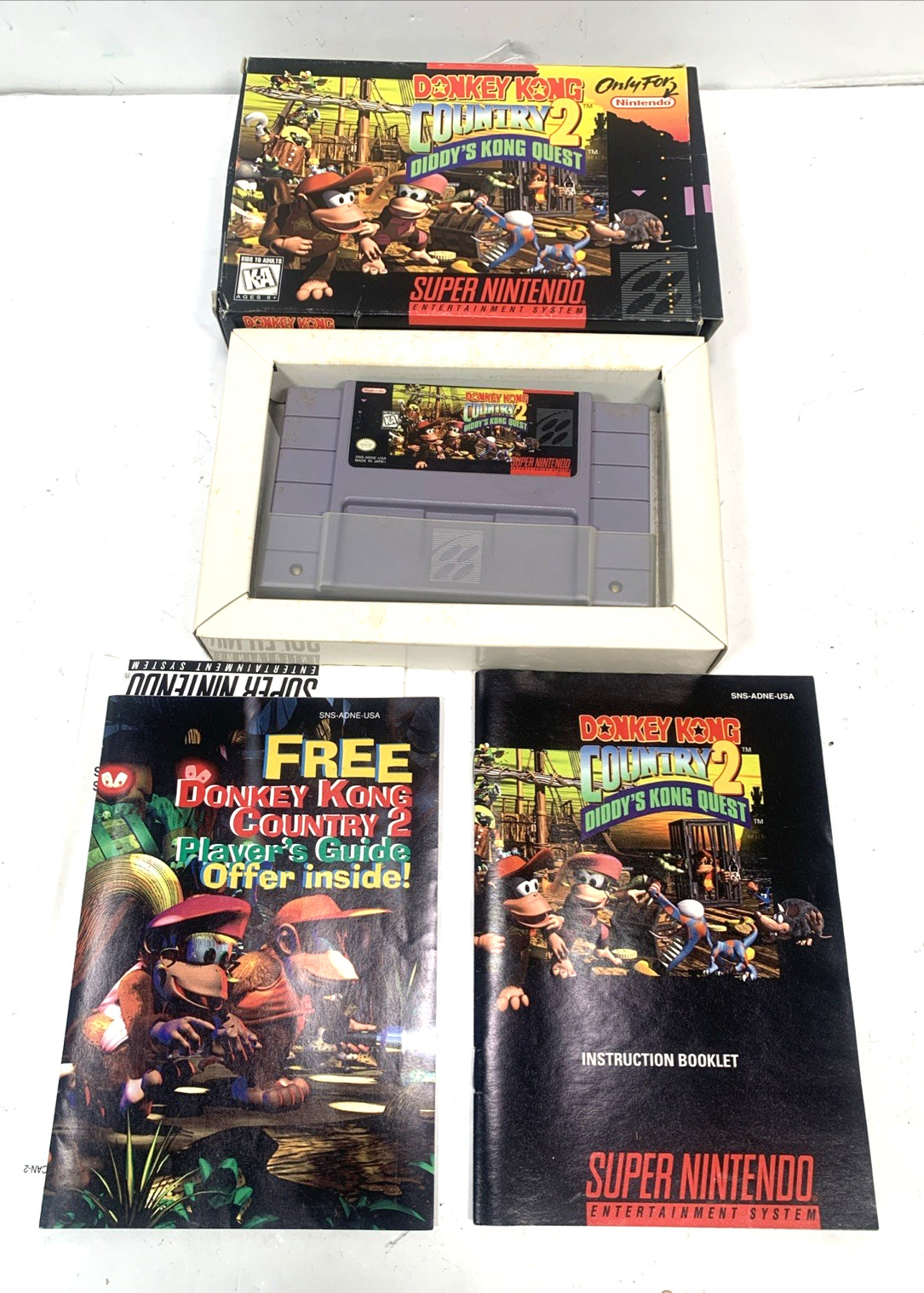Super Nintendo DONKEY KONG COUNTRY 2 SNES NTSC-U/C 1995 CIB Manual + Inserts