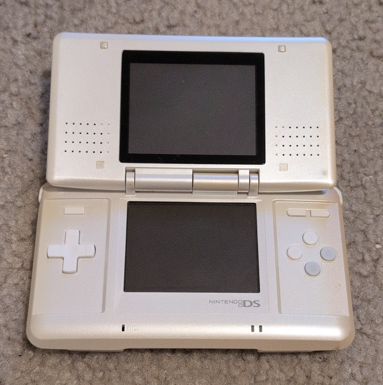 Nintendo DS White Console Tested And Working With Stylus, NO CHARGER
