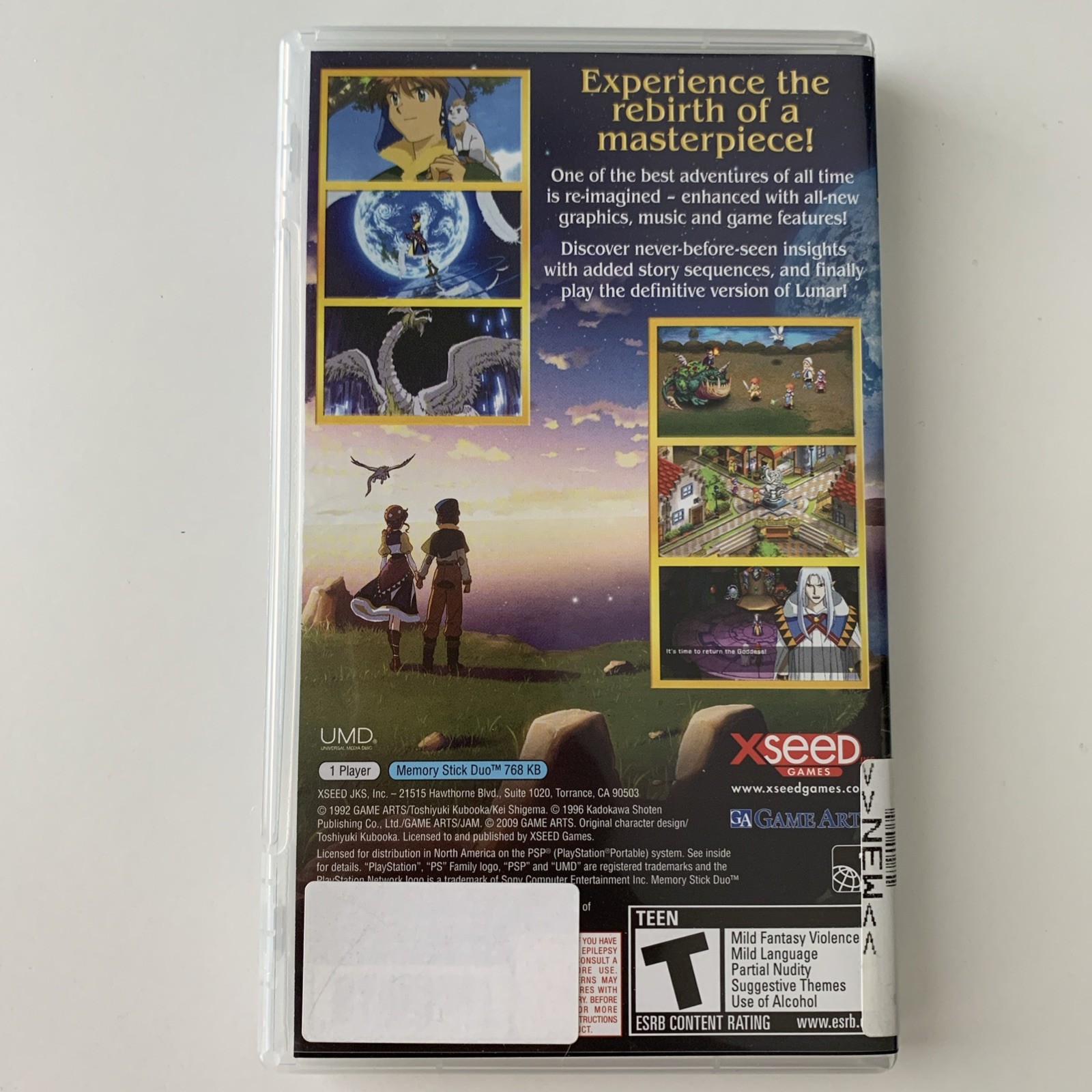 Lunar: Silver Star Harmony Premium Edition XSEED PSP Very Clean No Game