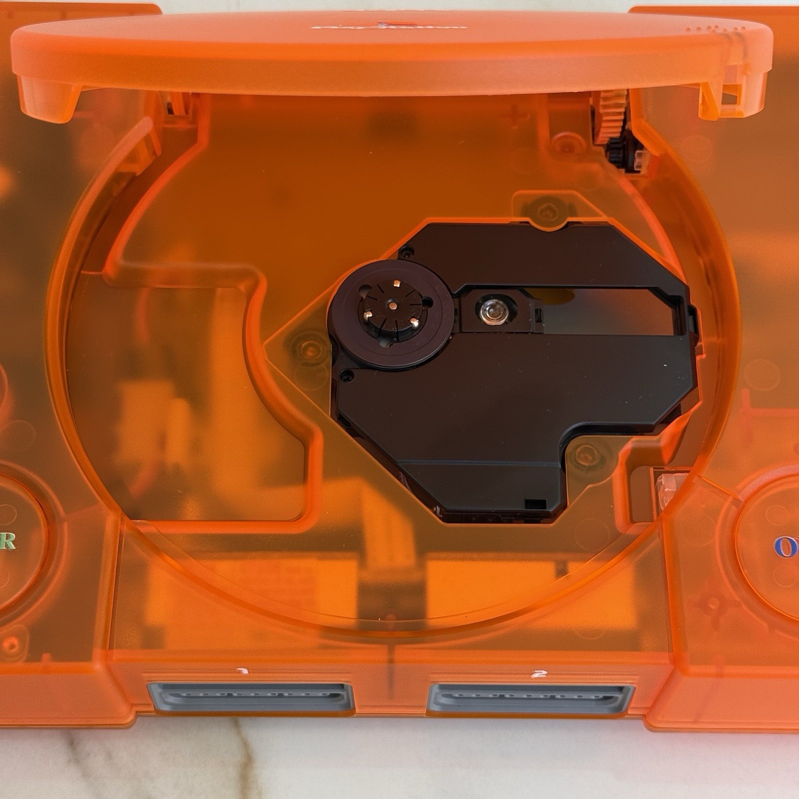 Sony PlayStation 1 Console (SCPH-5501) Bundle – Transparent Orange Clear Shell
