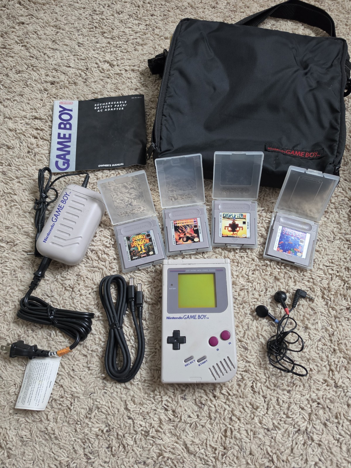 WORKING Original Nintendo Gameboy Console System With 4 Games See Photos