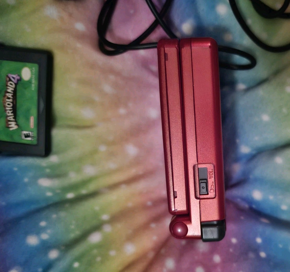Nintendo Game Boy Advance SP with Charger & 1 Game Warioland 4- Tested Flame Red