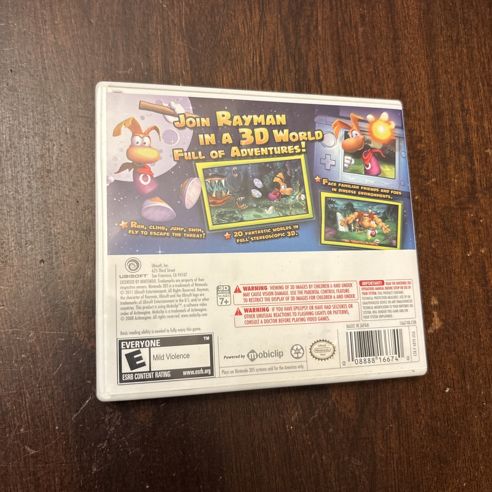 Rayman 3D Nintendo 3DS 2011 Complete in Box with Manual