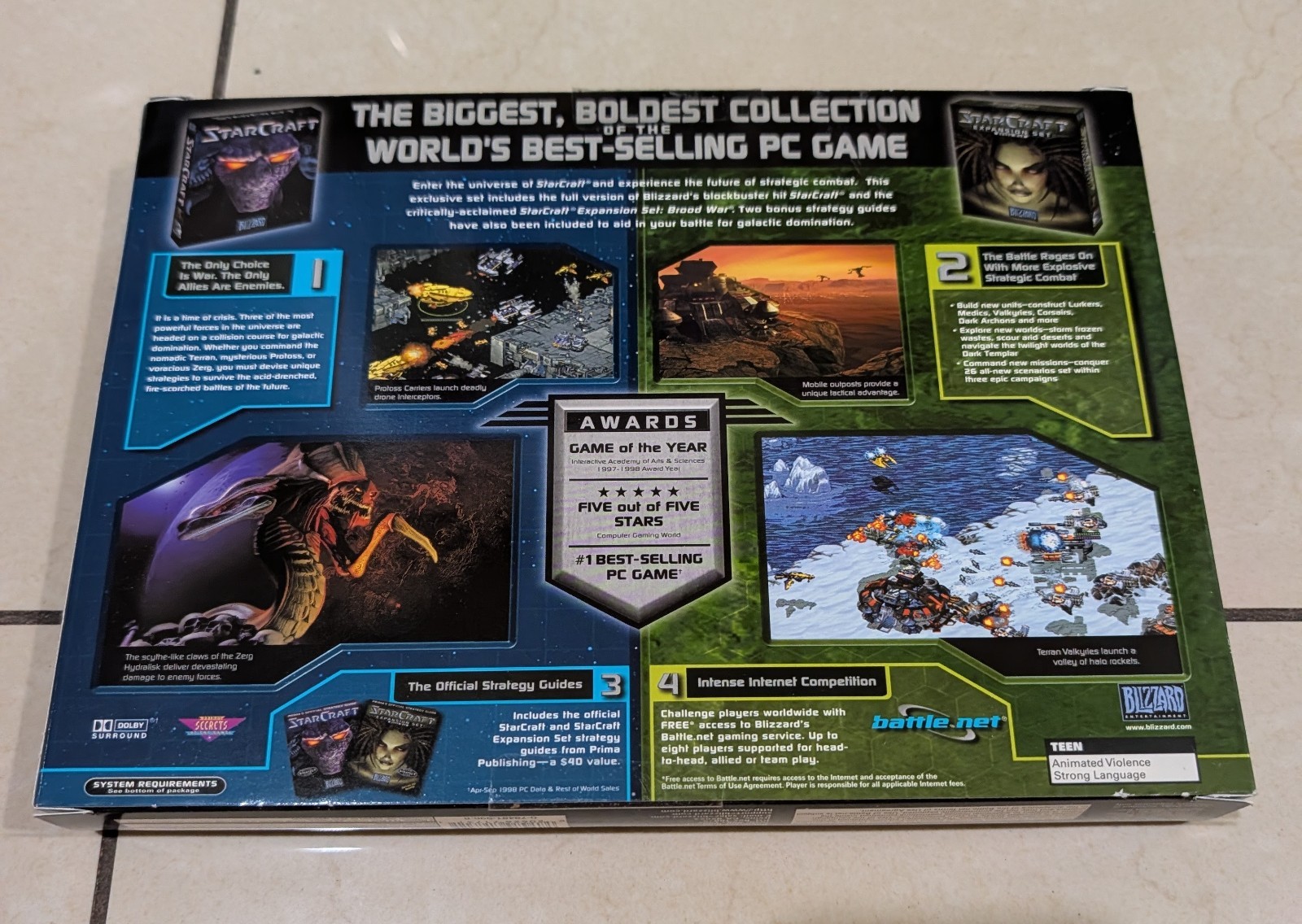 Vintage 1998 StarCraft Battle Chest Game Blizzard Entertainment PC MAC Complete