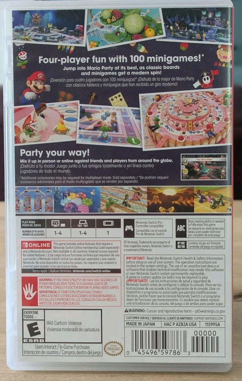Mario Party Superstars (Nintendo Switch, 2021) Game Cartridge & Case – Tested