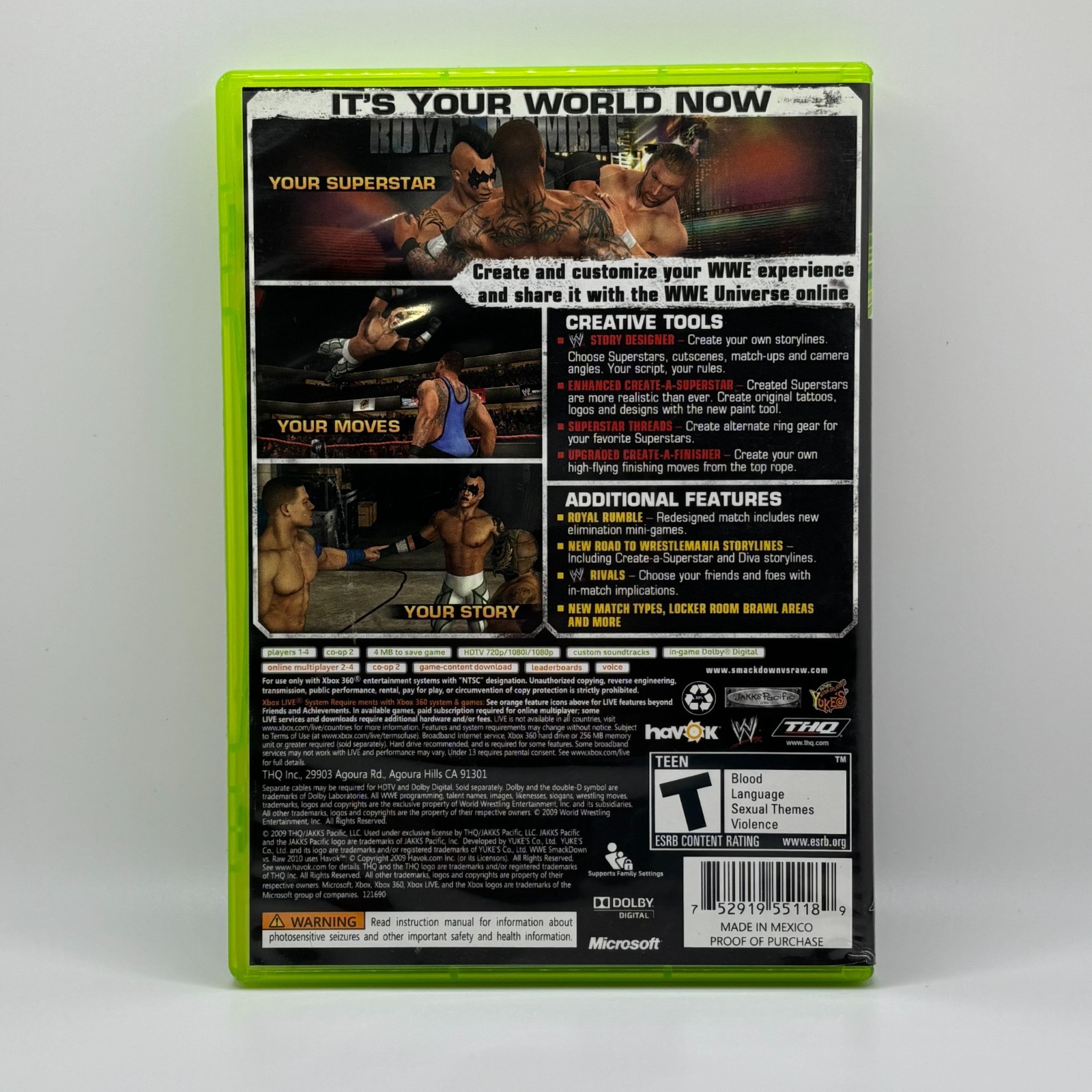 XBOX360 WWE Lot of 3 / SmackDown Vs Raw 2008 (Platinum), 2010, WWE12 / TESTED