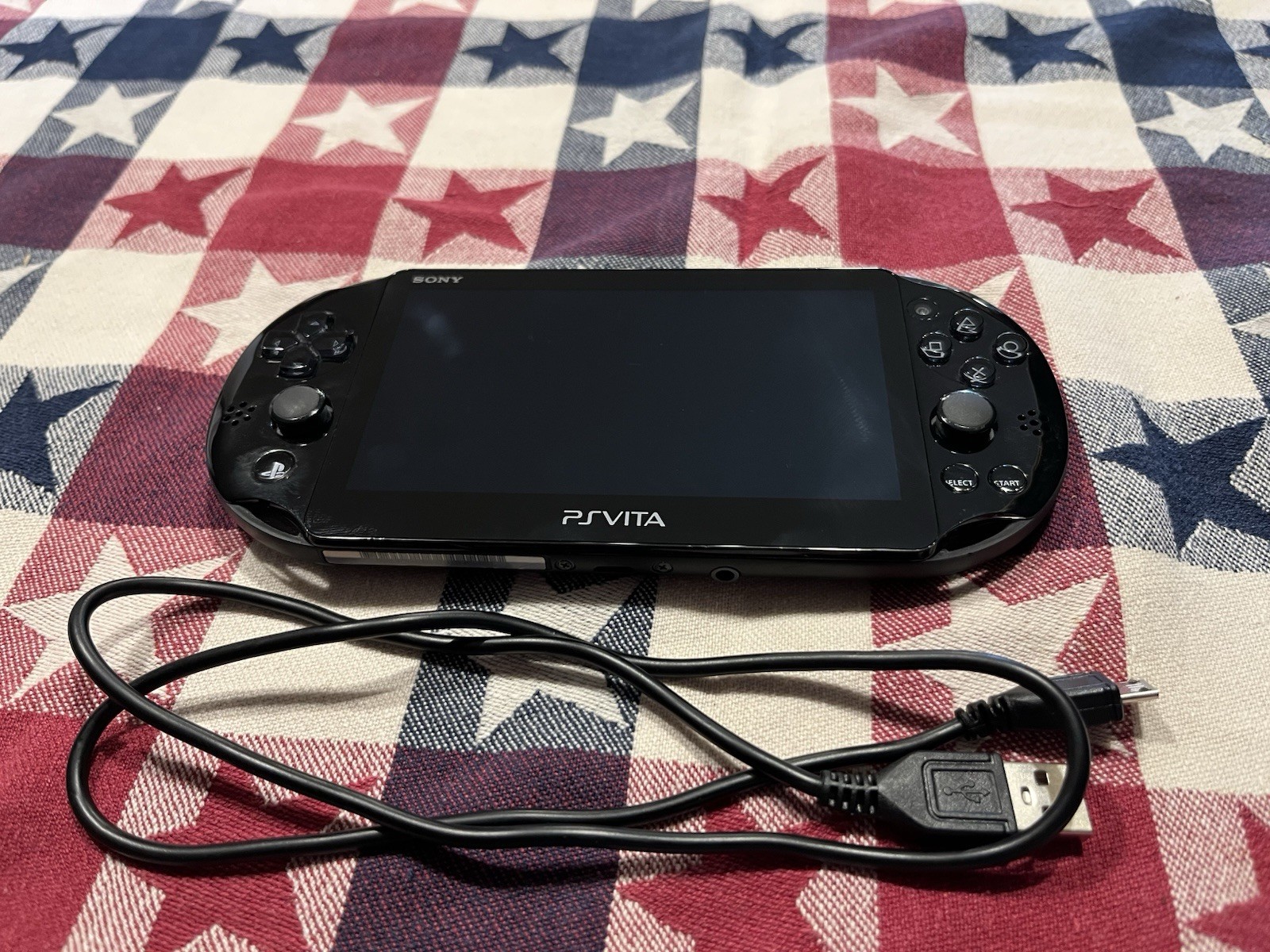 Sony PlayStation Vita PCH-2001 Black Tested And Working with Charging Cable Only