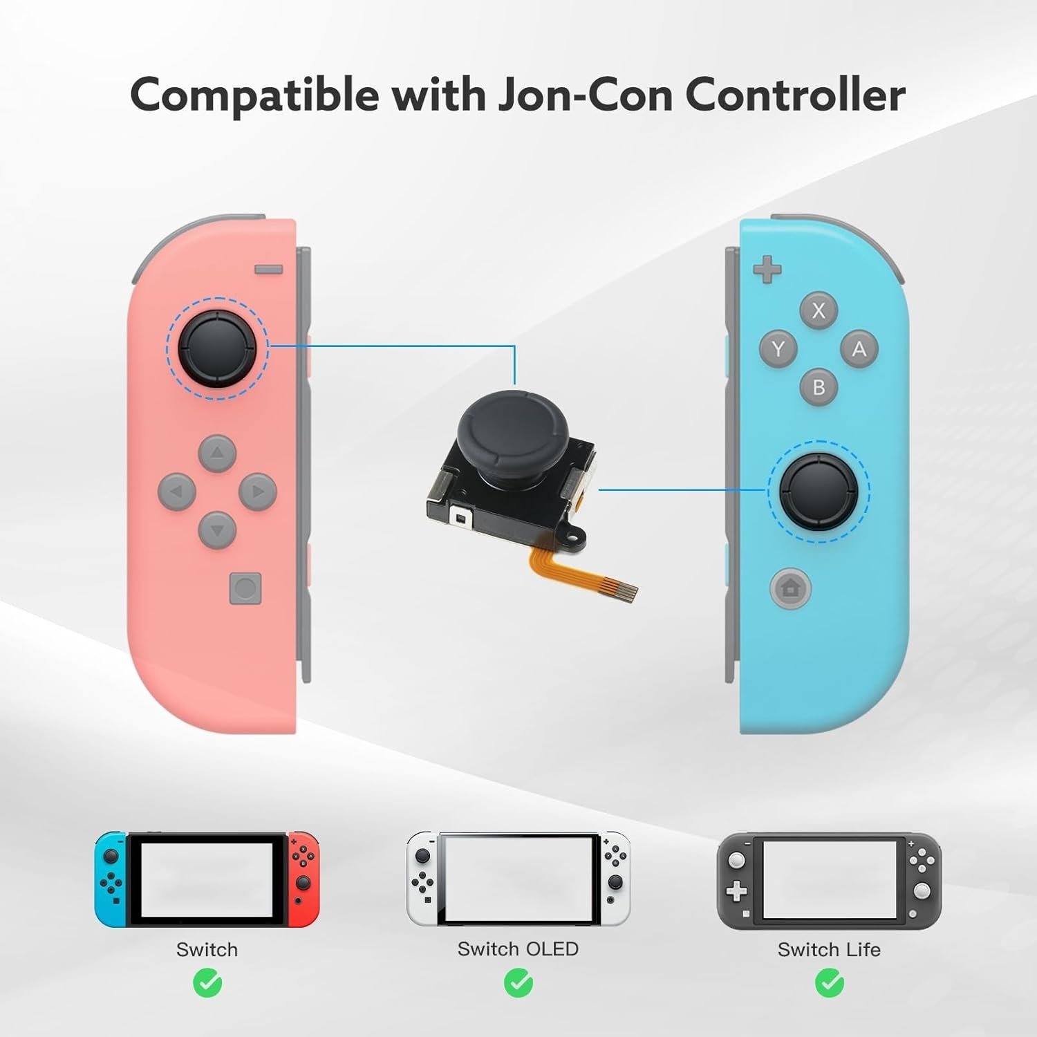 TMR Hall Effect Joystick for Switch JoyCon, OLED & Lite – No Drift Replacement