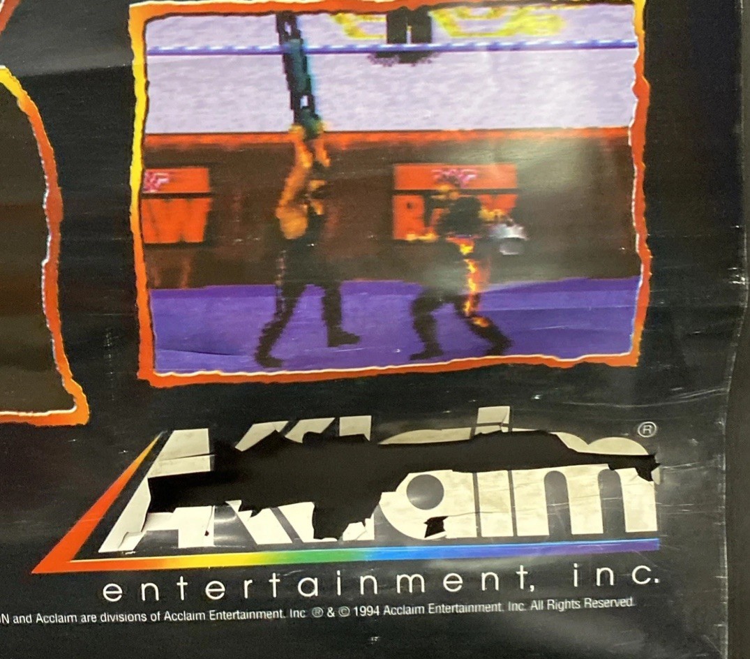 WWF RAW WrestleMania Nintendo SNES Sega Store Display Poster WWE Banner Standee