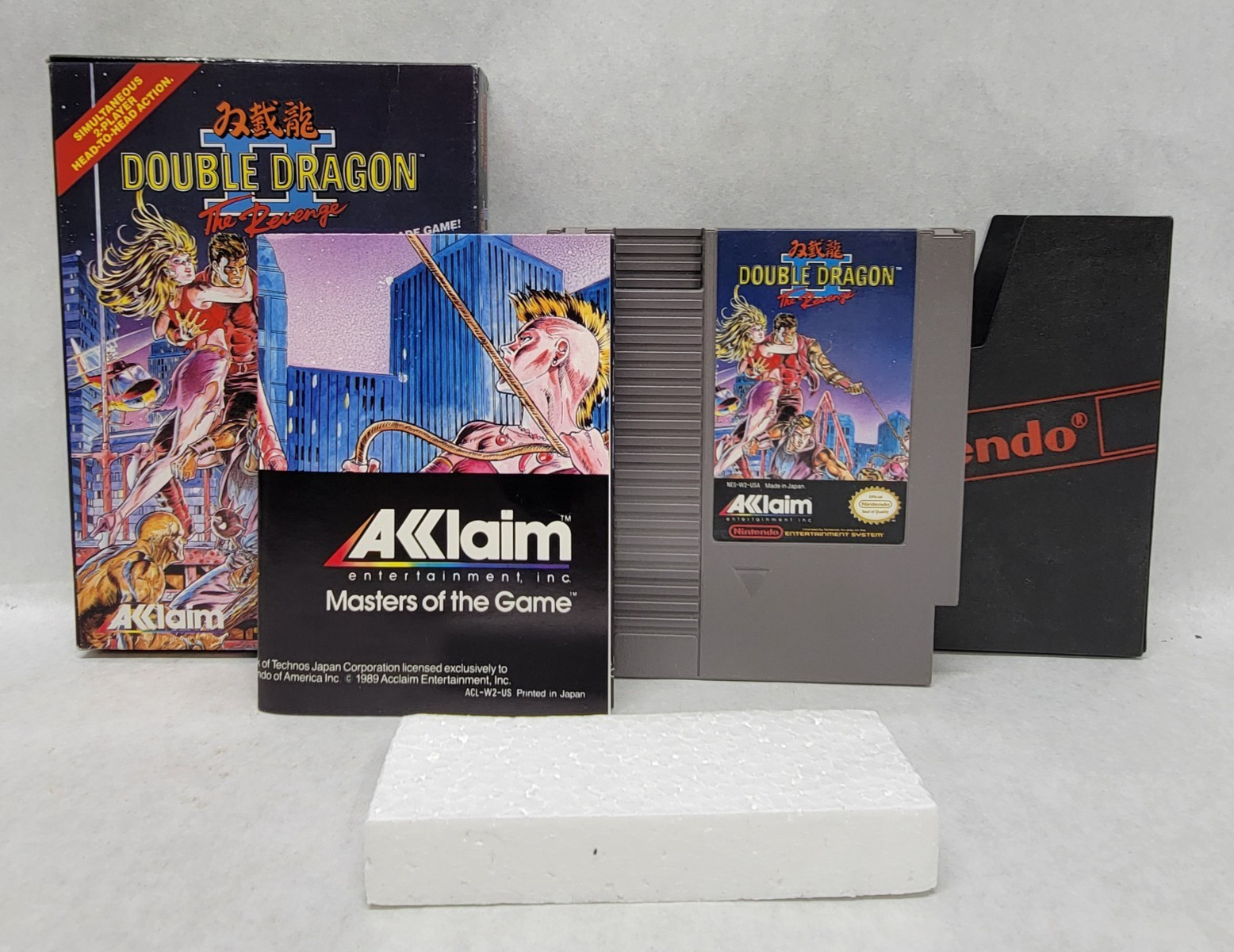 DOUBLE DRAGON II The Revenge – Nintendo NES – Game, Box, Sleeve, Poster & Foam