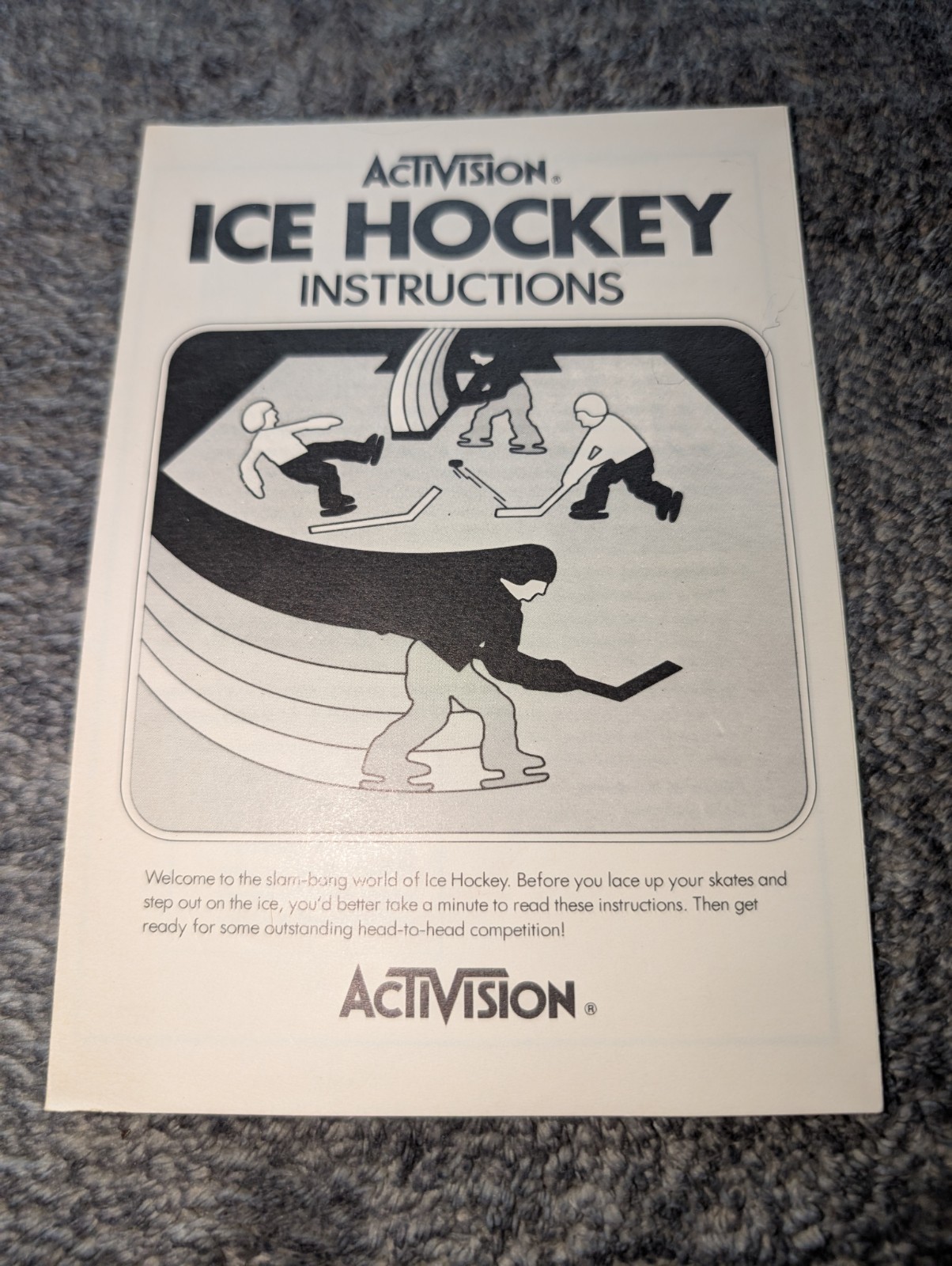Atari 2600 Ice Hockey (1981) W/ Manual? Tested & Working! Free Shipping!