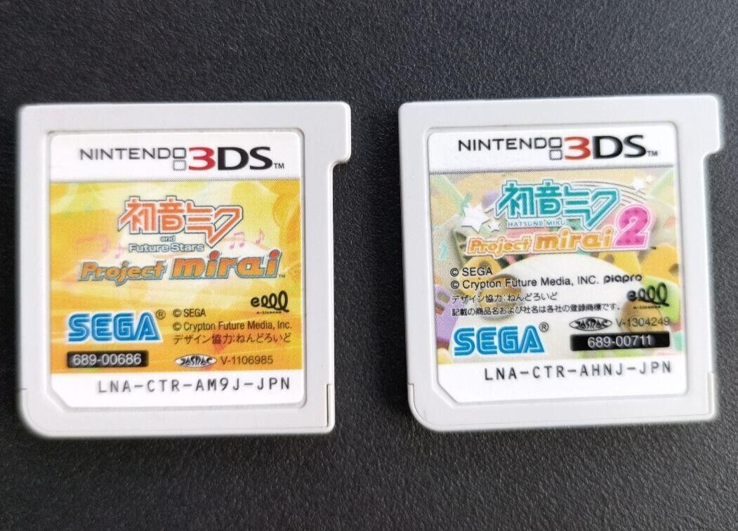 Hatsune Miku Project mirai 1 & 2 set Nintendo 3DS Region Locked Cartridge only
