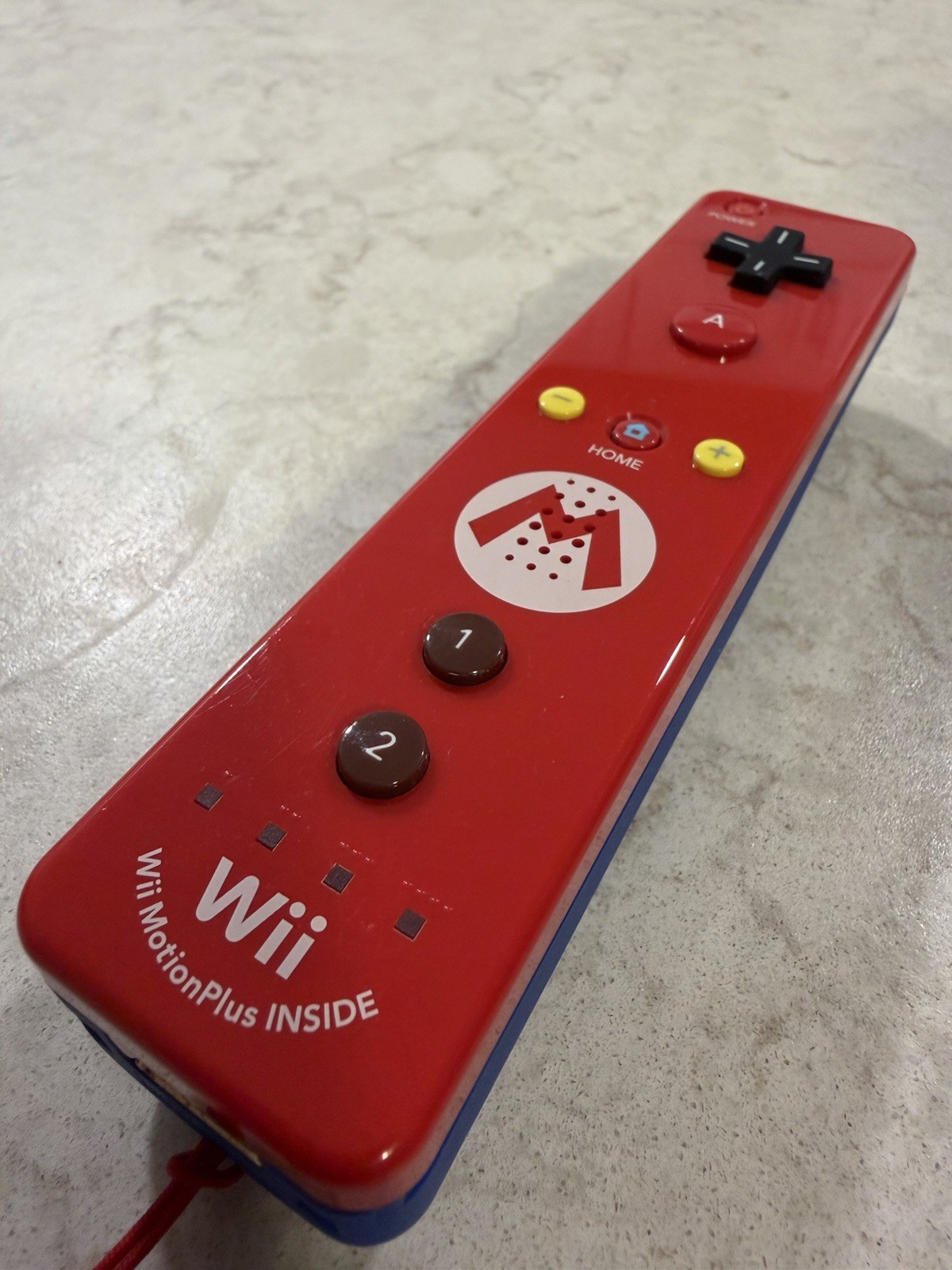 Nintendo Wii Red Mario Controller Remote Motion Plus Limited Edition RVL-036