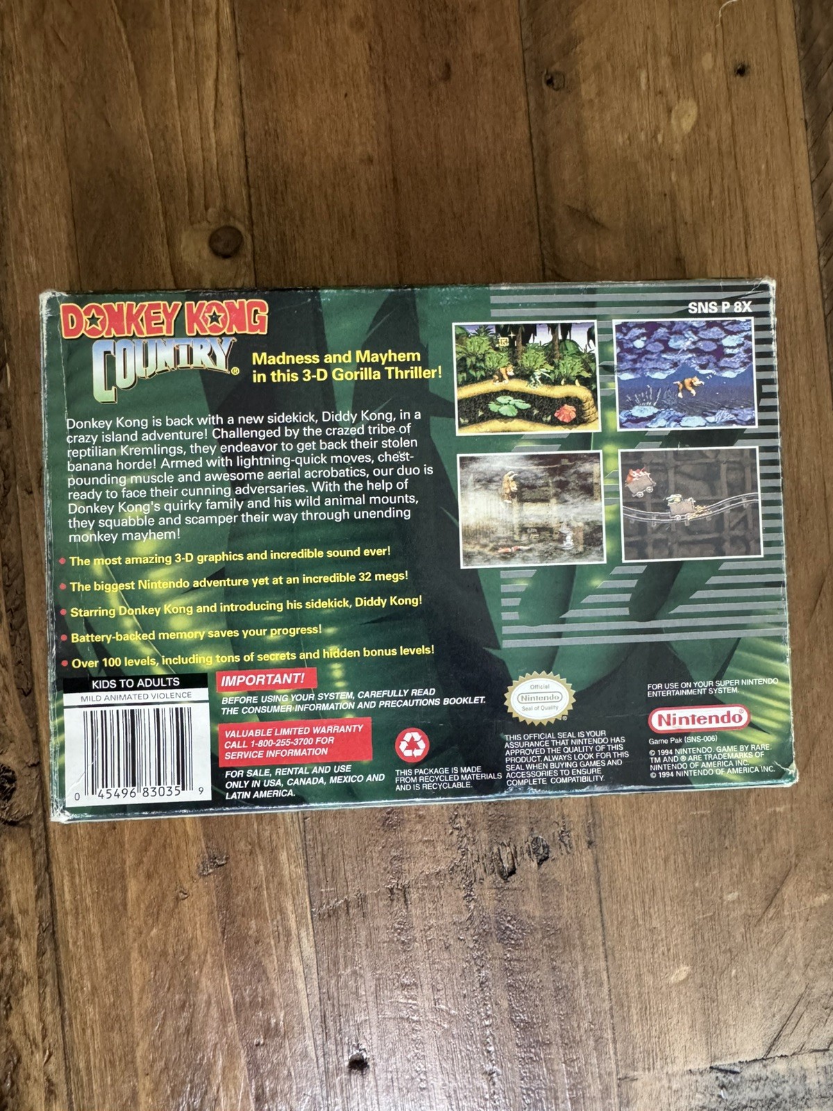 Donkey Kong Country SNES Complete CIB Super Nintendo