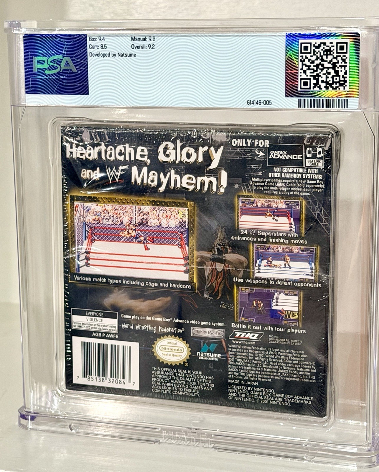 WWF WWE Road to Wrestlemania PSA Graded 9.2 CIB Nintendo Game Boy Advance CGC
