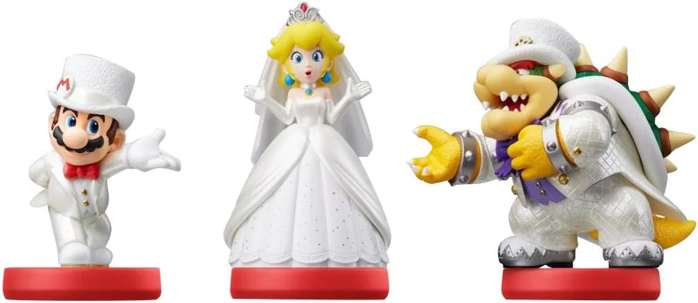 Mario & Peach & Bowser Amiibo Wedding Outfit Triple Pack – Super Mario Odyssey S