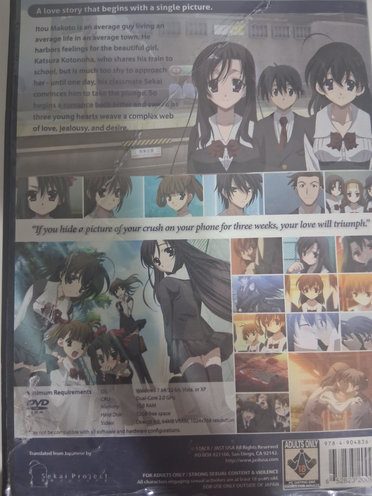 School Days HQ PC Dating Sim Windows Used JAST USA Visual Novel